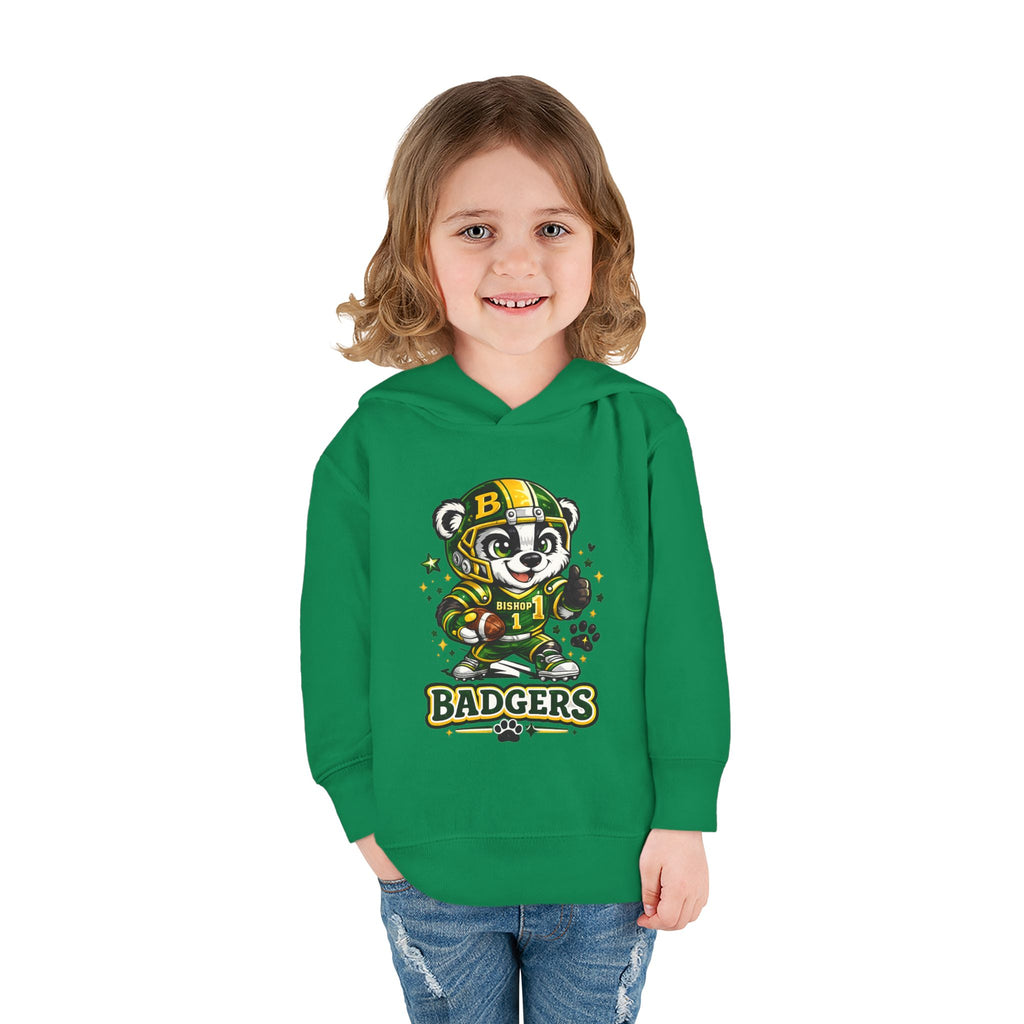 Toddler Hoodie — Cute Badger Mascot Football Pullover