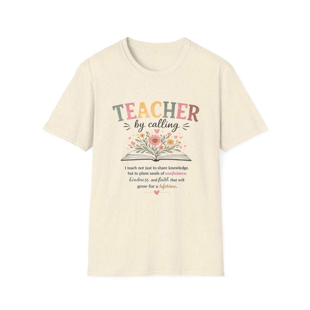 Teacher By Calling Floral T-Shirt — Inspirational Gift for Educators