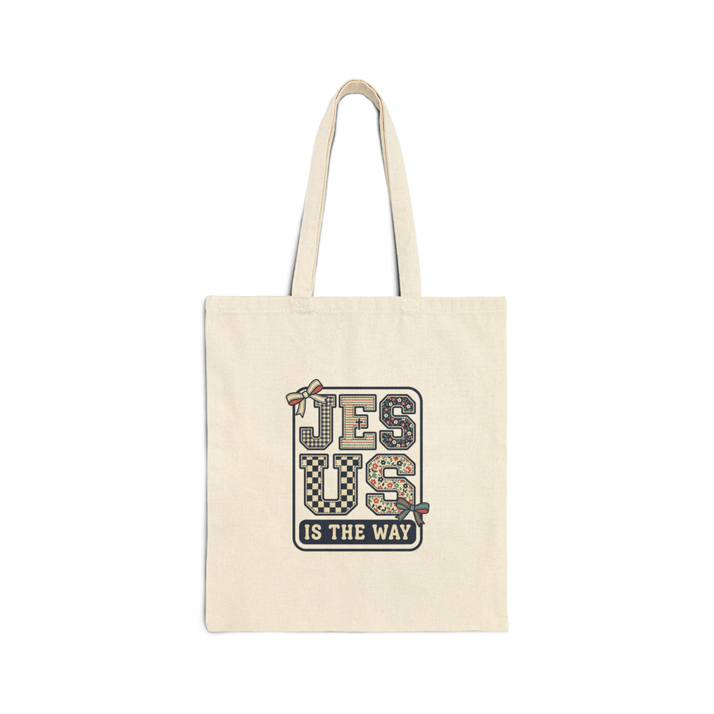Jesus Is The Way Tote, Christian Scripture Tote, Colorful Faith Canvas