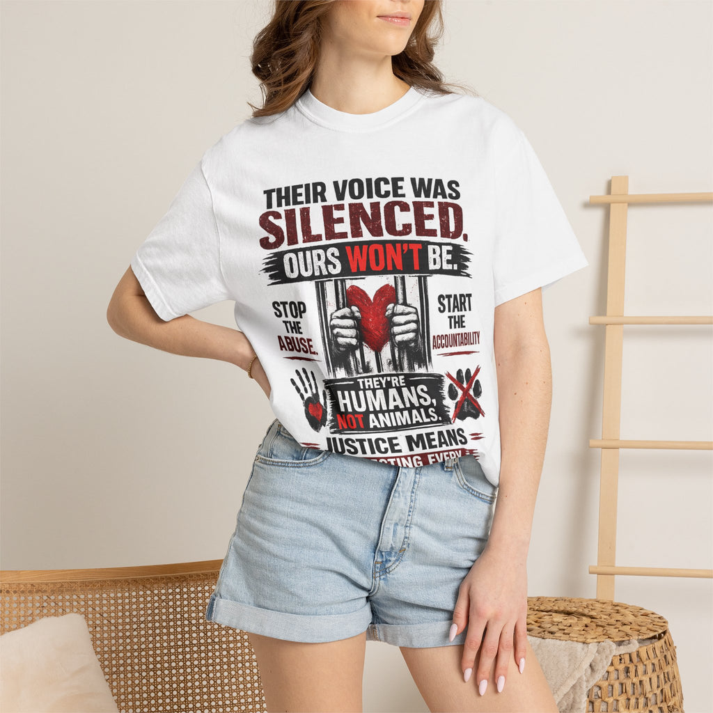 Their Voice Was Silenced T-Shirt — Justice for Animals Advocacy Tee