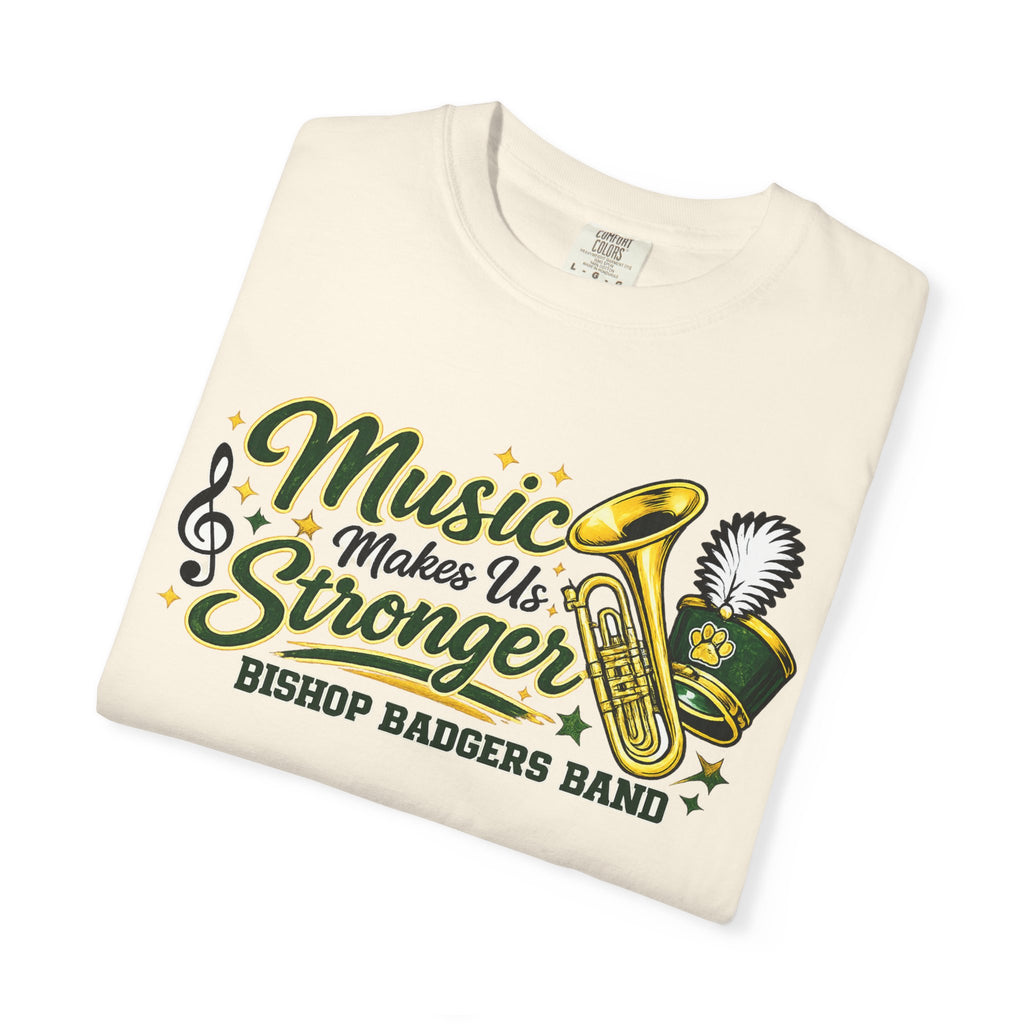 Music Makes Us Stronger T-Shirt — Bishop Badgers Band Graphic Tee