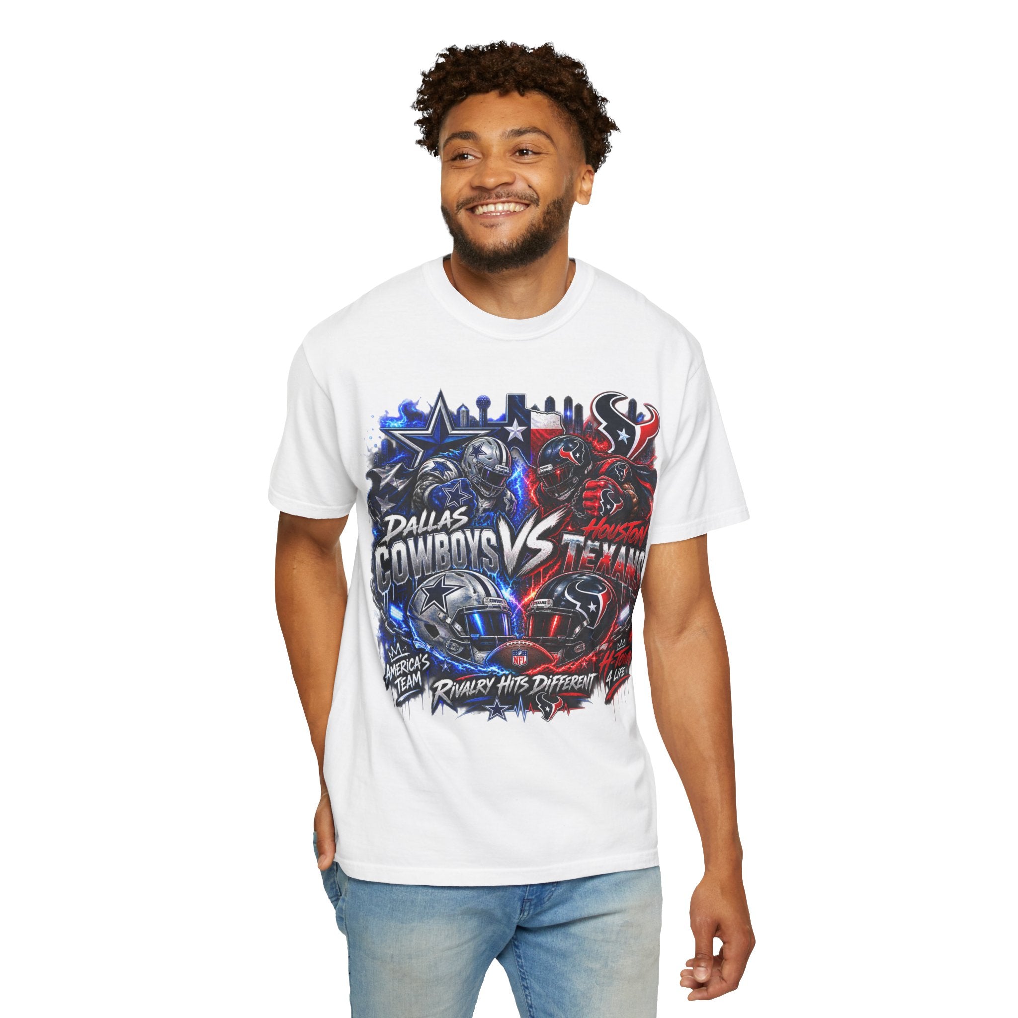 Cowboys vs Texans Football T-Shirt — Game Day Rivalry Tee