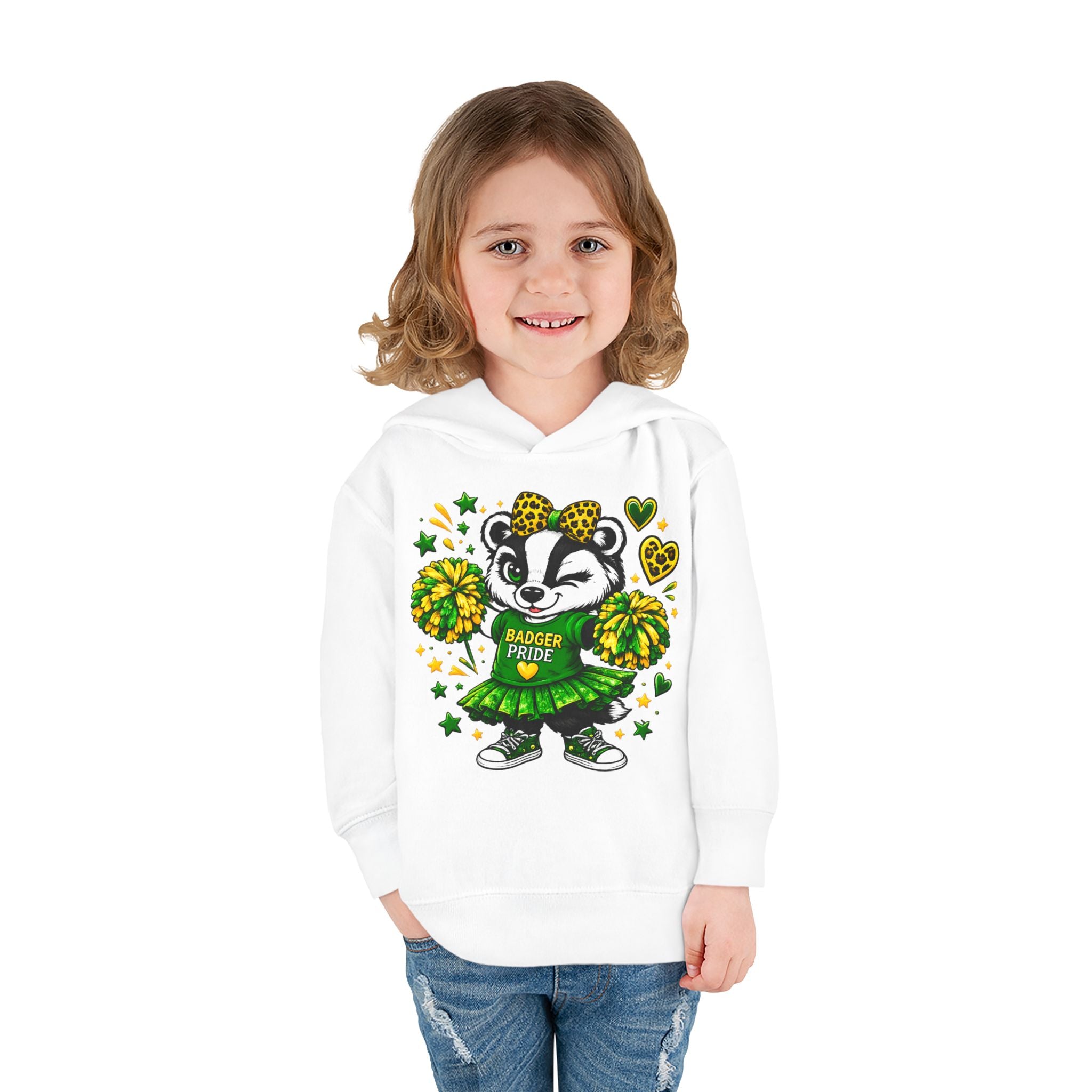 Toddler Hoodie — Cheerleading Badger "Badger Pride" Kids Pullover