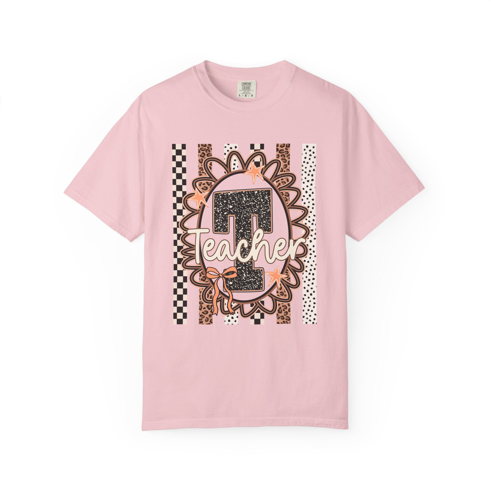 Number 1 Teacher Graphic Tee — Leopard Floral Teacher Appreciation T-Shirt