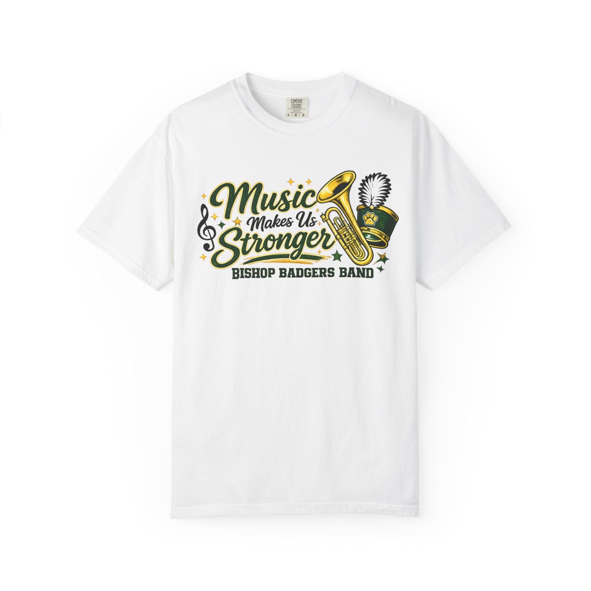Music Makes Us Stronger T-Shirt — Bishop Badgers Band Graphic Tee