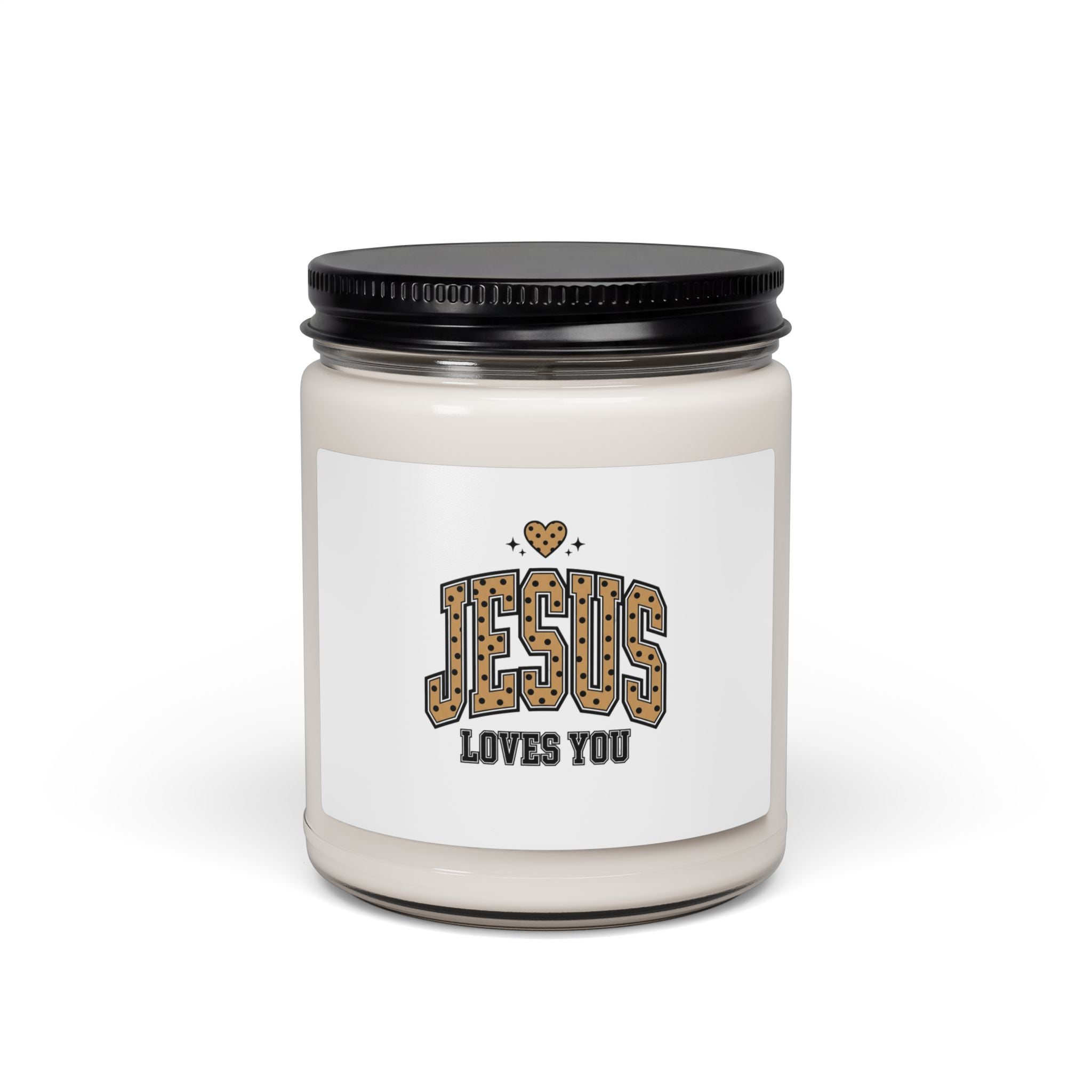 Polka Dot Retro Script Candle | Soy Jar Candle