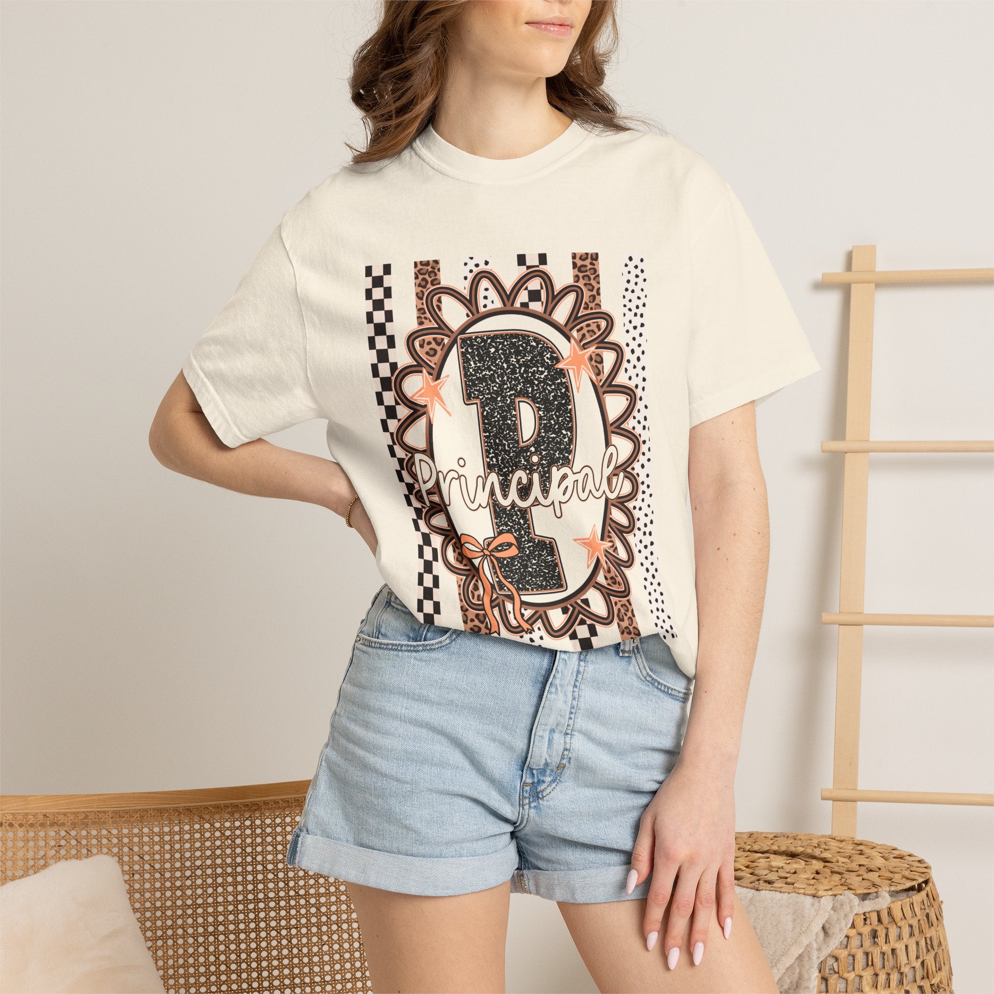 Principal Number 1 T-Shirt — Leopard & Floral School Staff Tee