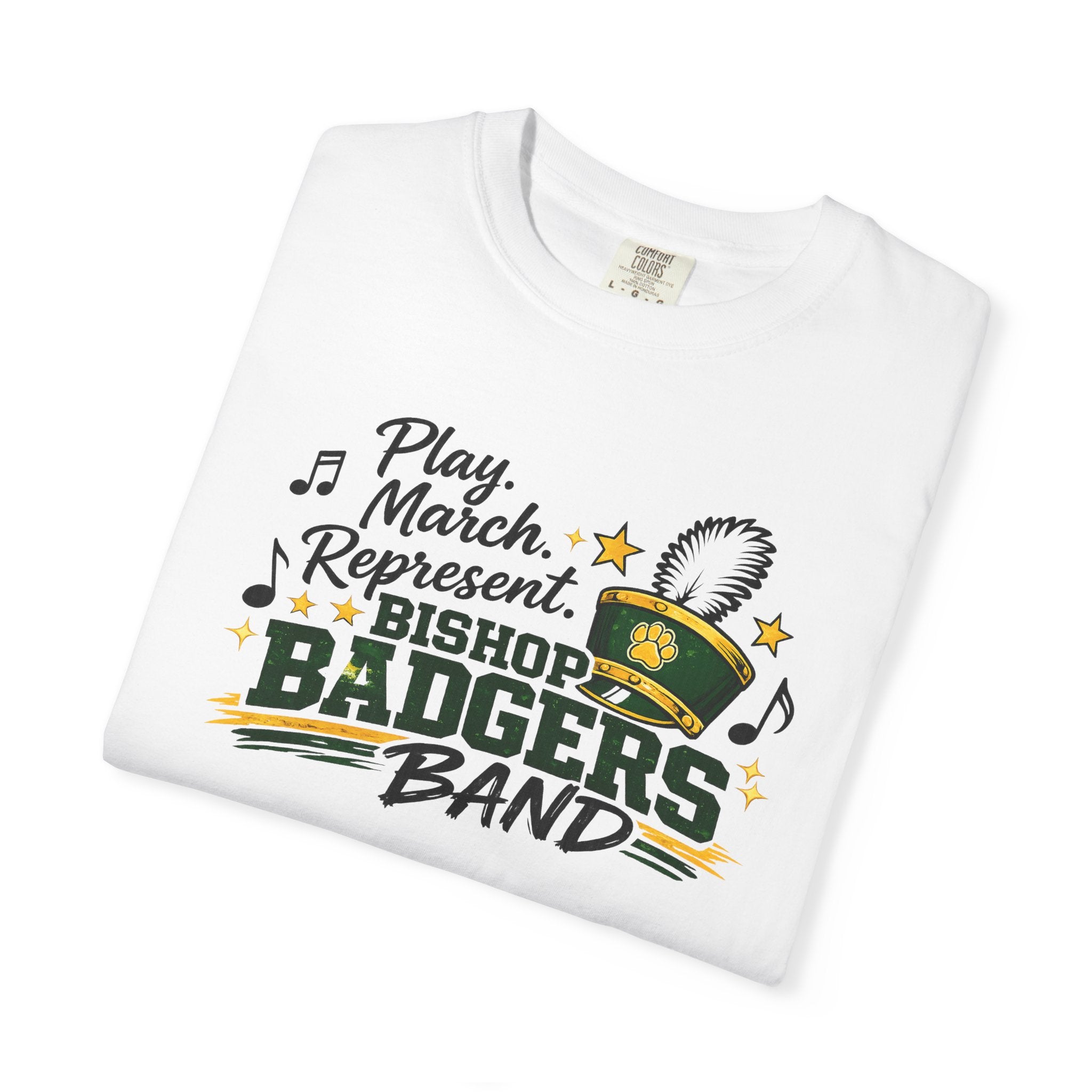 Badgers Band T‑Shirt — "Play March Represent" Bishop Badgers Marching Band Tee