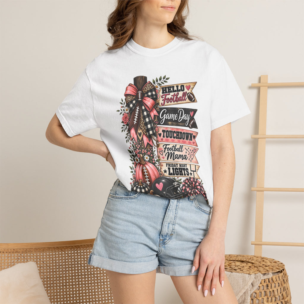 Football Mama Fall T-Shirt – Game Day Touchdown Pumpkins Design