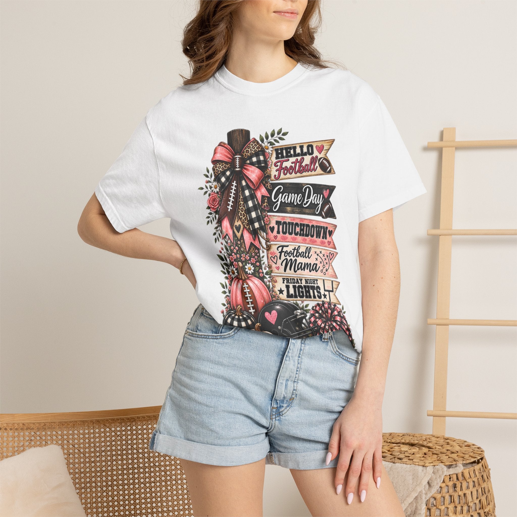Football Mama Fall T-Shirt – Game Day Touchdown Pumpkins Design