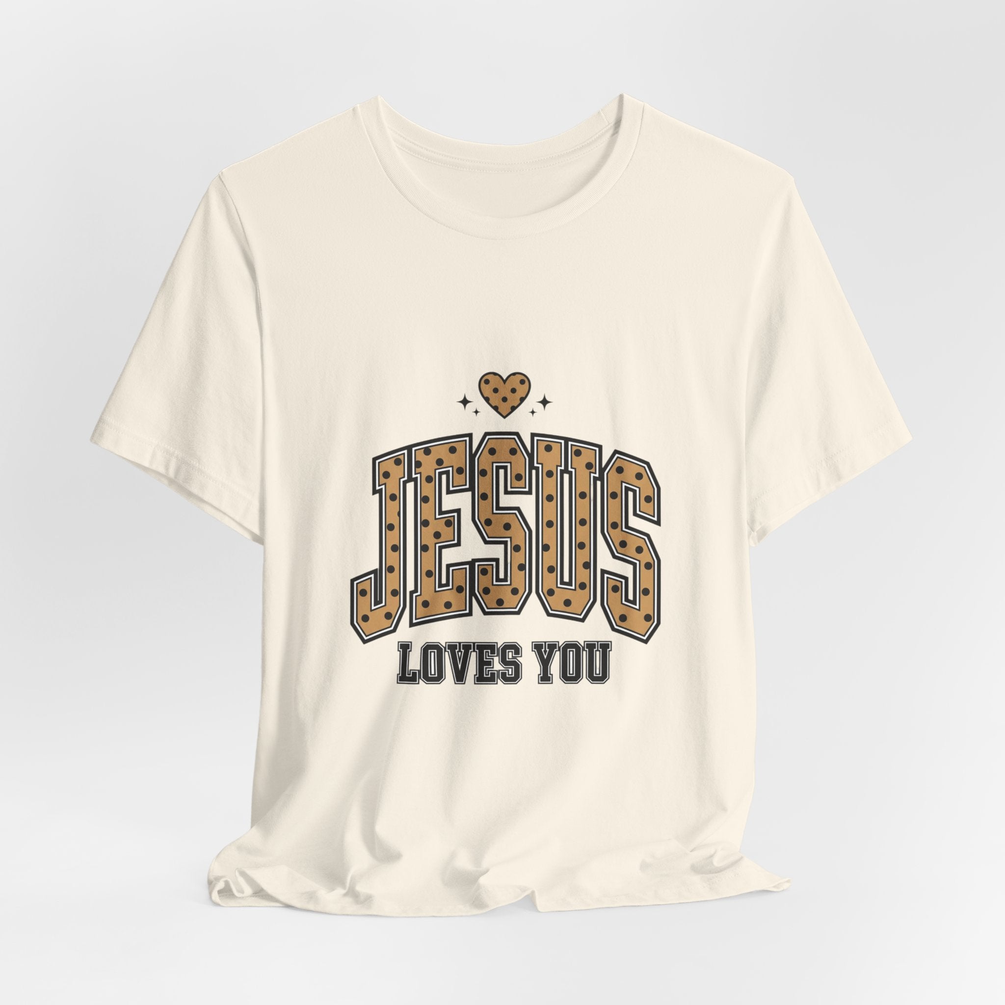 Jesus Loves You Tee | Polka Dot Retro Typography