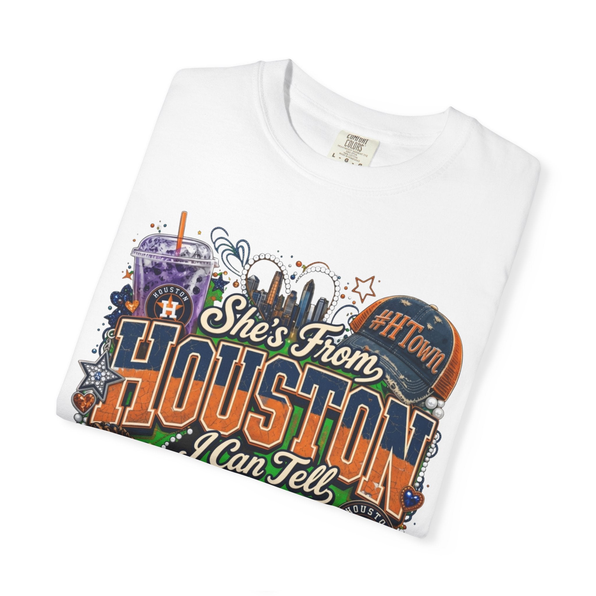 She's From Houston I Can Tell T-Shirt — Houston City Retro Graphic Tee