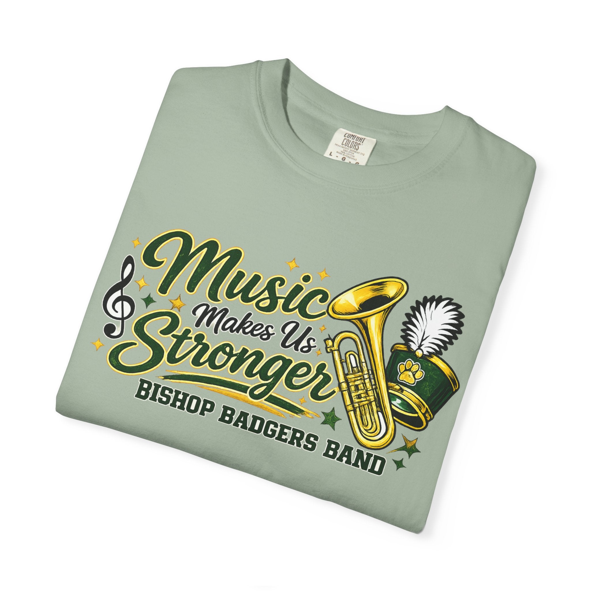 Music Makes Us Stronger T-Shirt — Bishop Badgers Band Graphic Tee