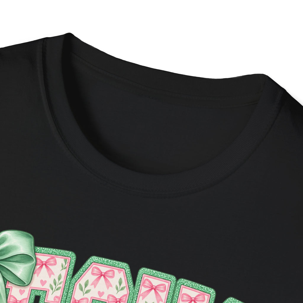 Jesus Floral Tee — Pastel Pink & Green Cross Design