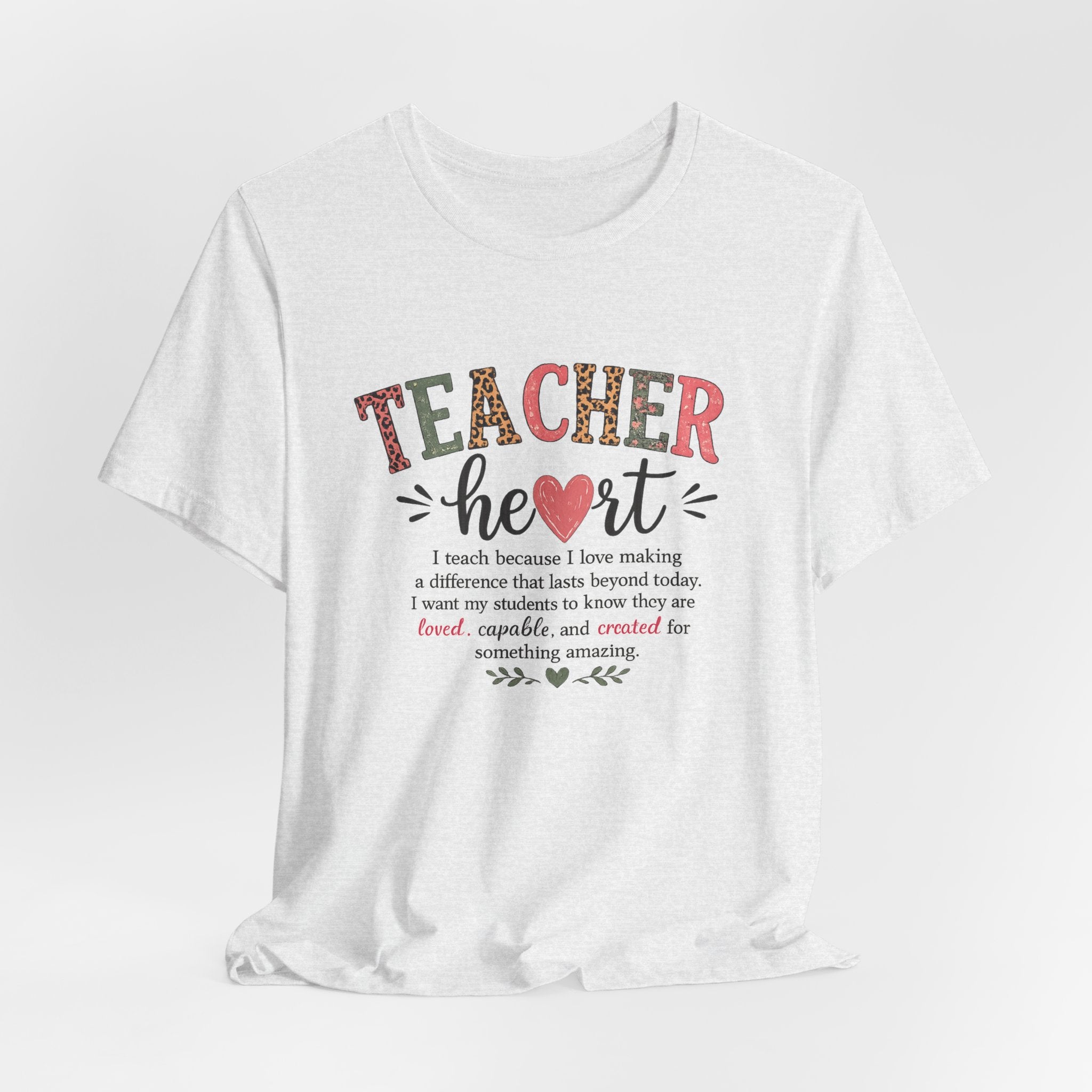 Teacher Heart Graphic Tee — Inspirational Gift for Educators