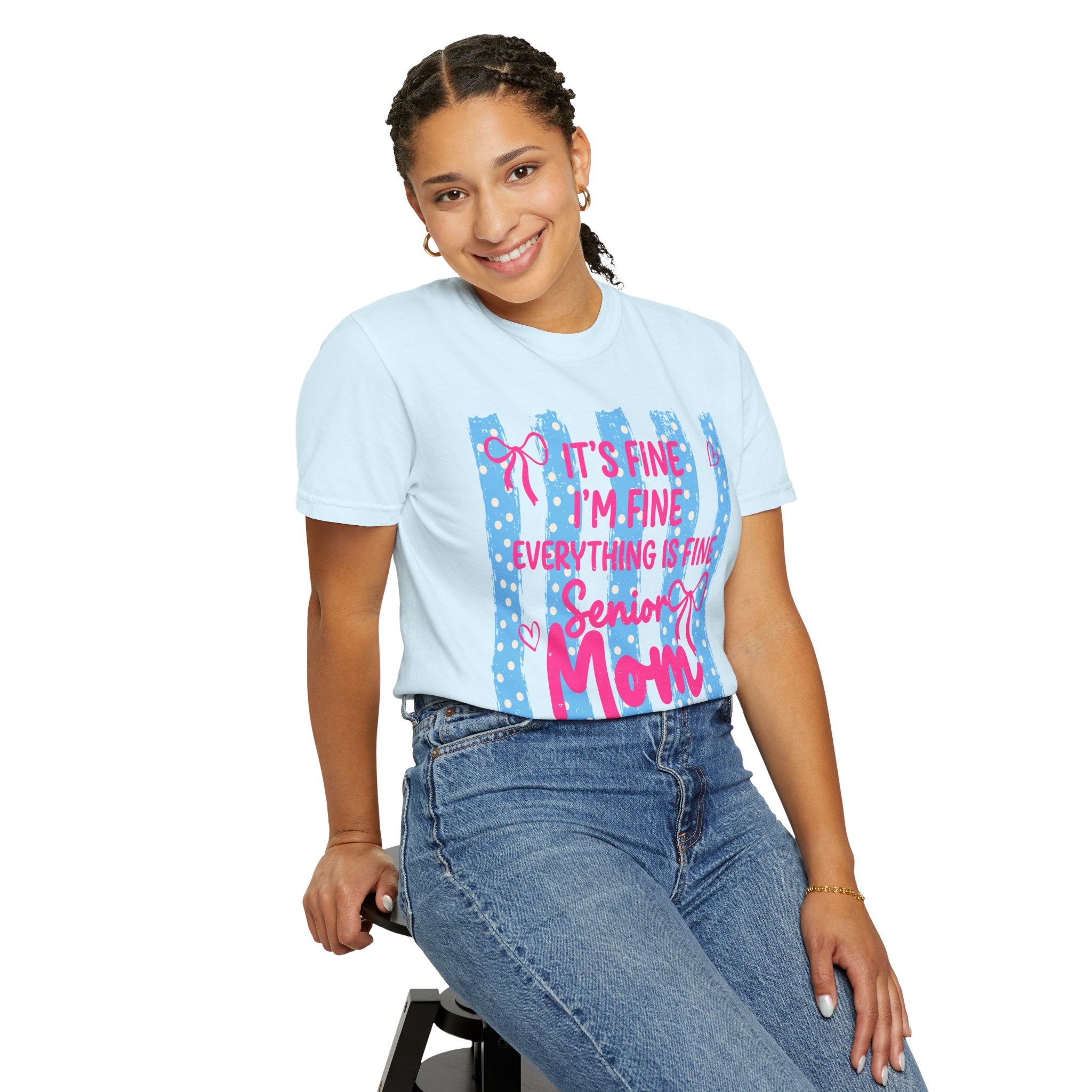 Senior Mom Class of 2027 T-Shirt — "It's Fine I'm Fine Everything Is Fine"