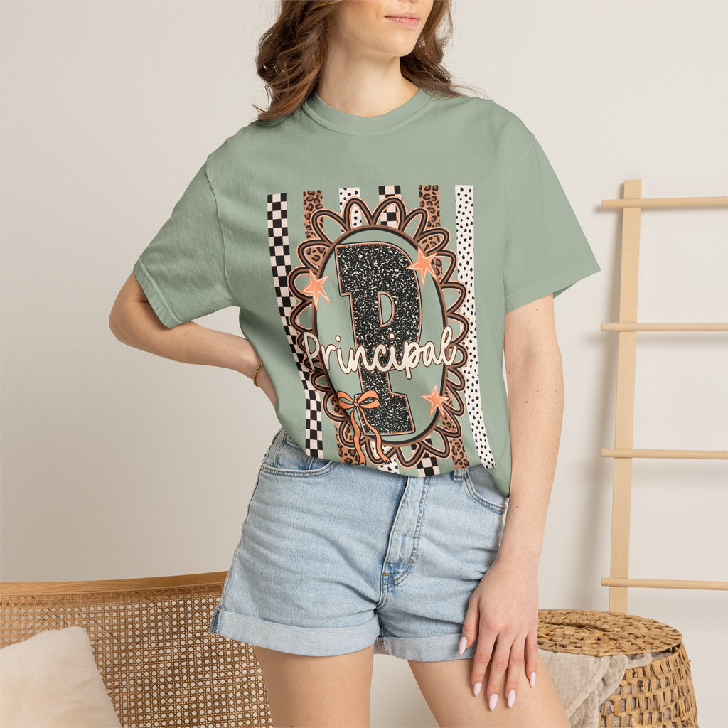 Principal Number 1 T-Shirt — Leopard & Floral School Staff Tee