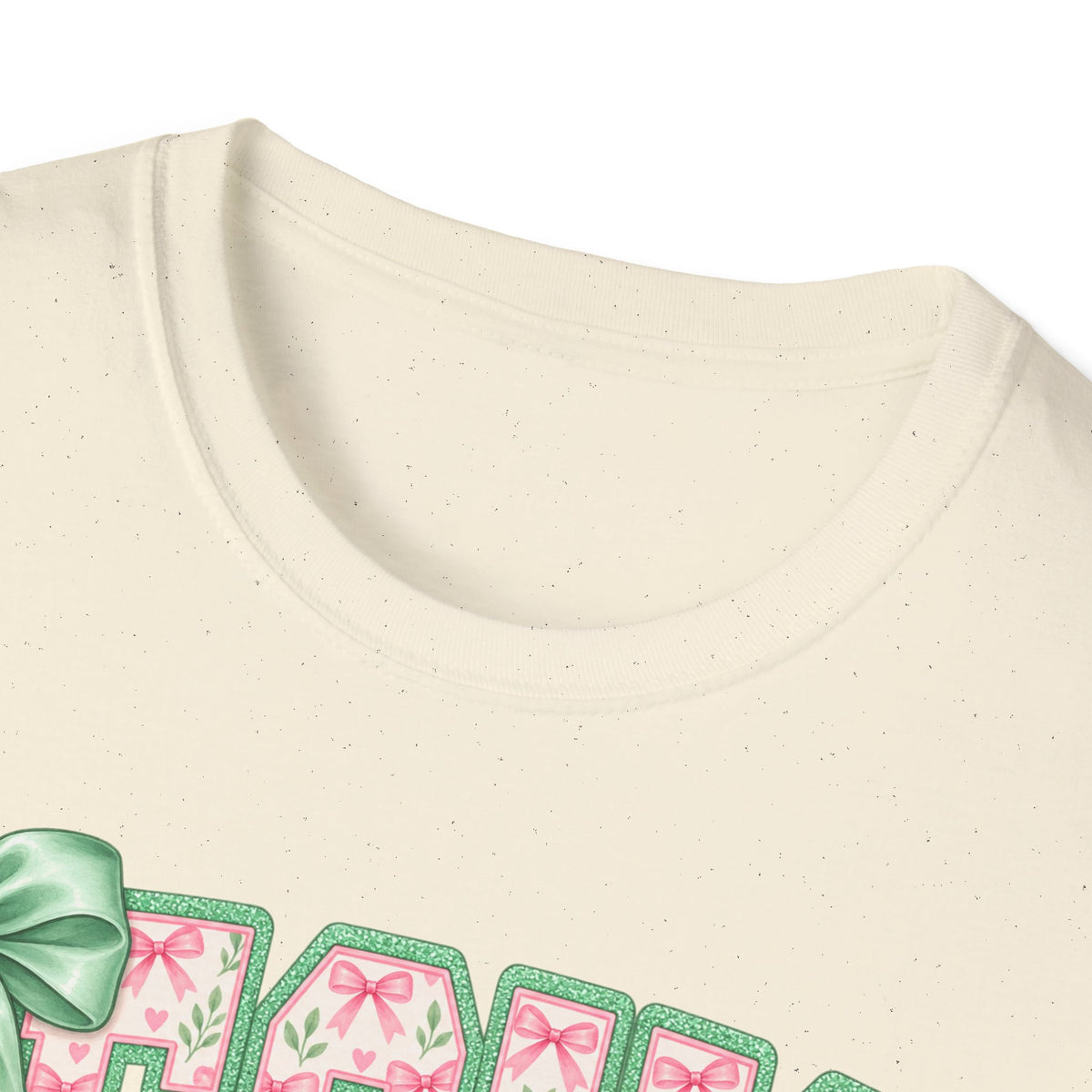 Jesus Floral Tee — Pastel Pink & Green Cross Design