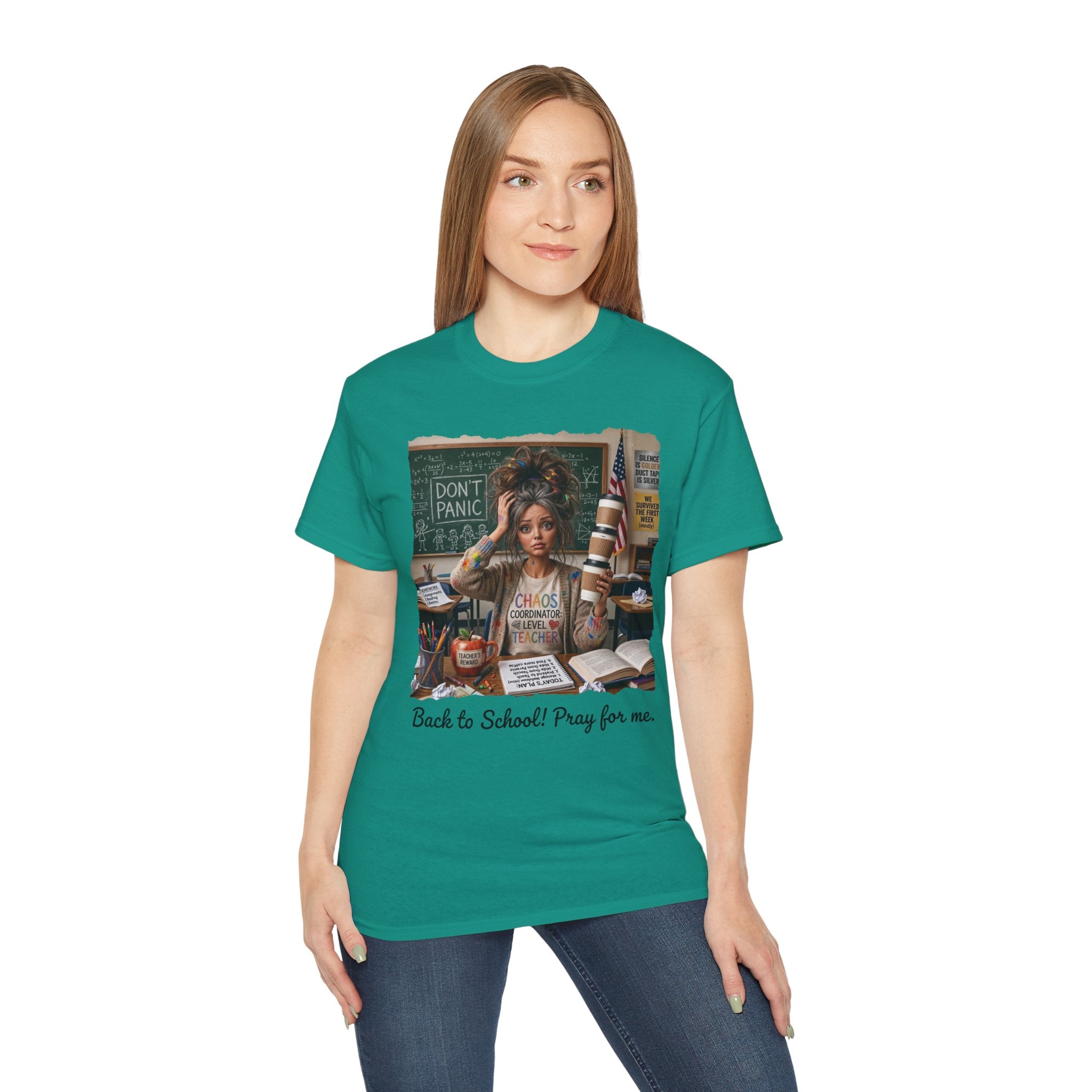 Back to School Tee — “Back to School! Pray for me.” Teacher Student Funny Graphic T‑Shirt