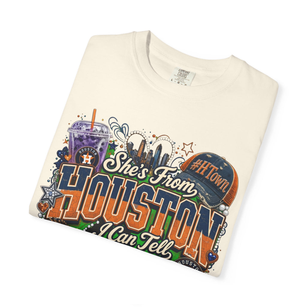 She's From Houston I Can Tell T-Shirt — Houston City Retro Graphic Tee