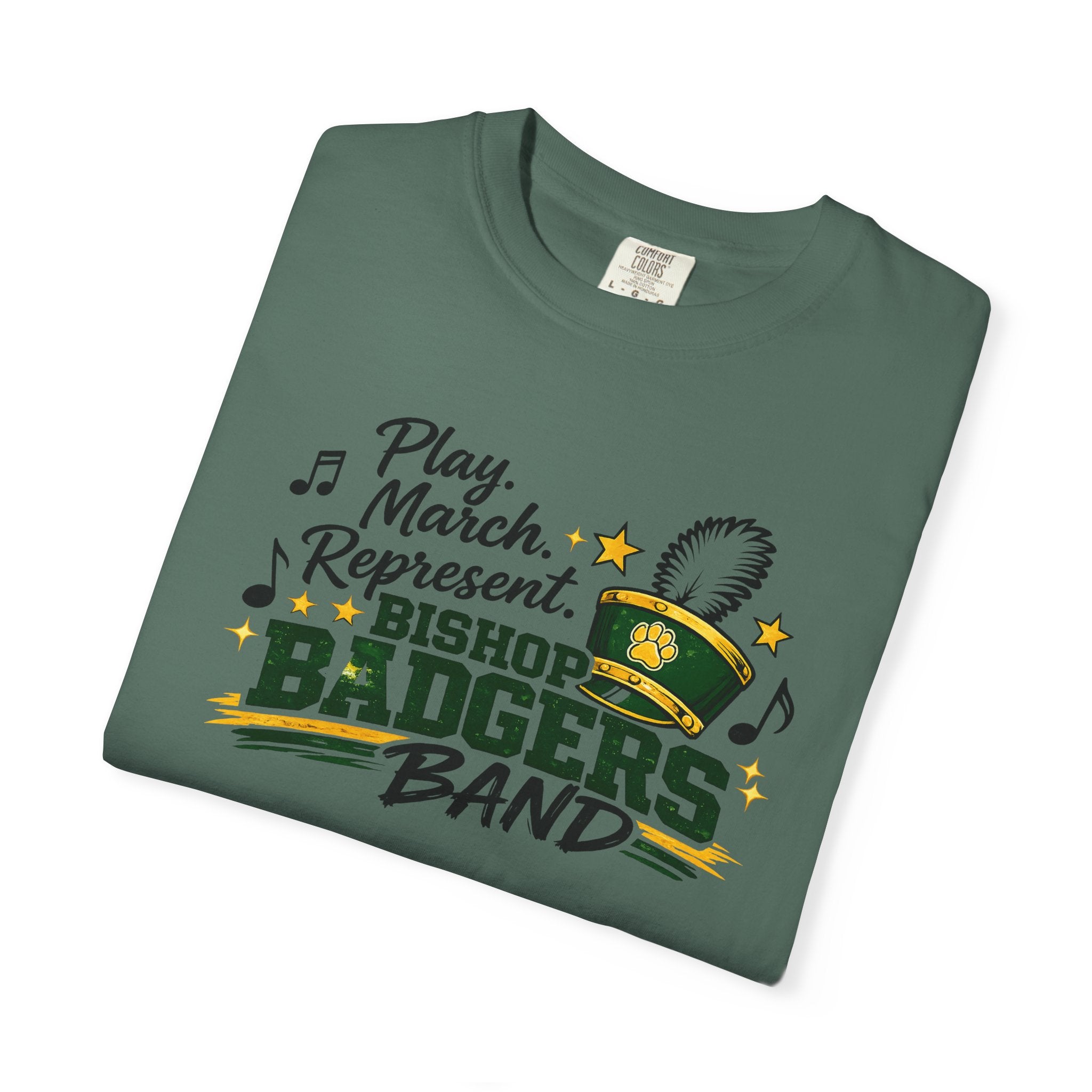 Badgers Band T‑Shirt — "Play March Represent" Bishop Badgers Marching Band Tee
