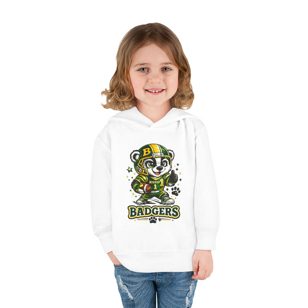 Toddler Hoodie — Cute Badger Mascot Football Pullover