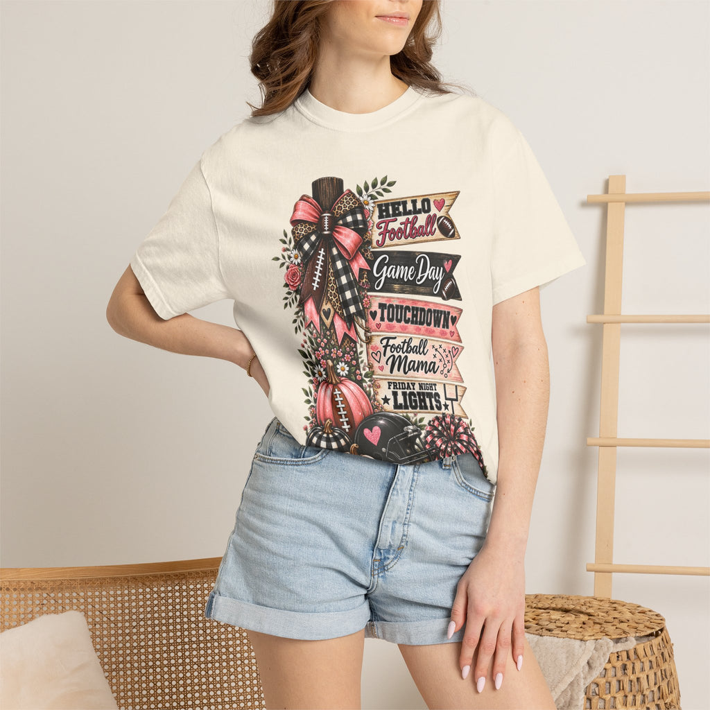 Football Mama Fall T-Shirt – Game Day Touchdown Pumpkins Design