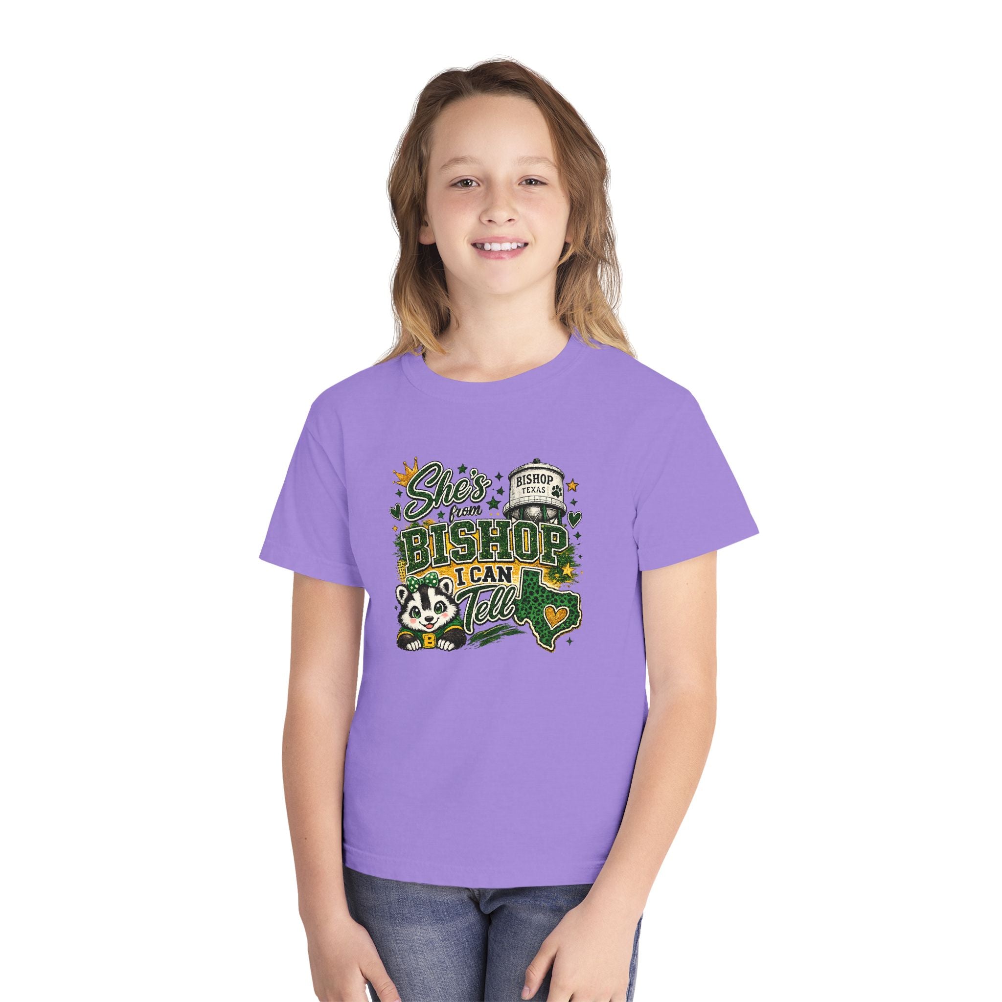 Youth Tee – 'She's From Bishop I Can Tell' Cute California Panda Graphic Shirt