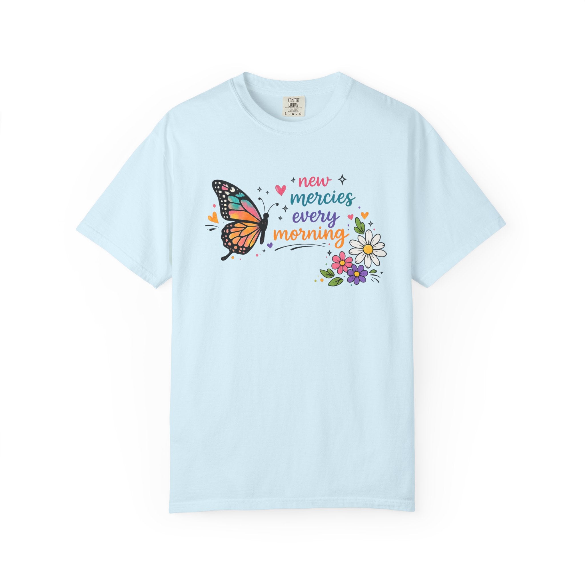 New Mercies Every Morning T-Shirt — Butterfly Floral Inspirational Tee