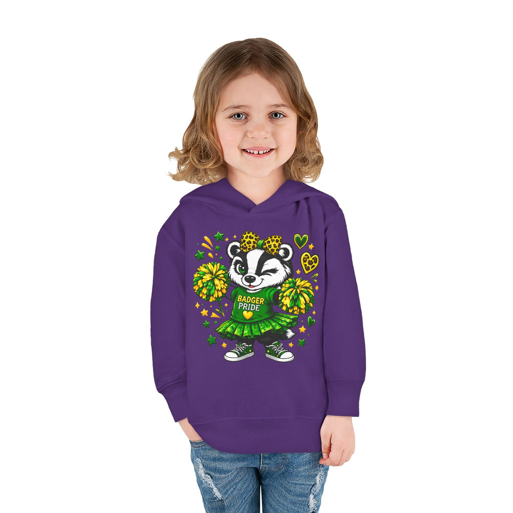 Toddler Hoodie — Cheerleading Badger "Badger Pride" Kids Pullover