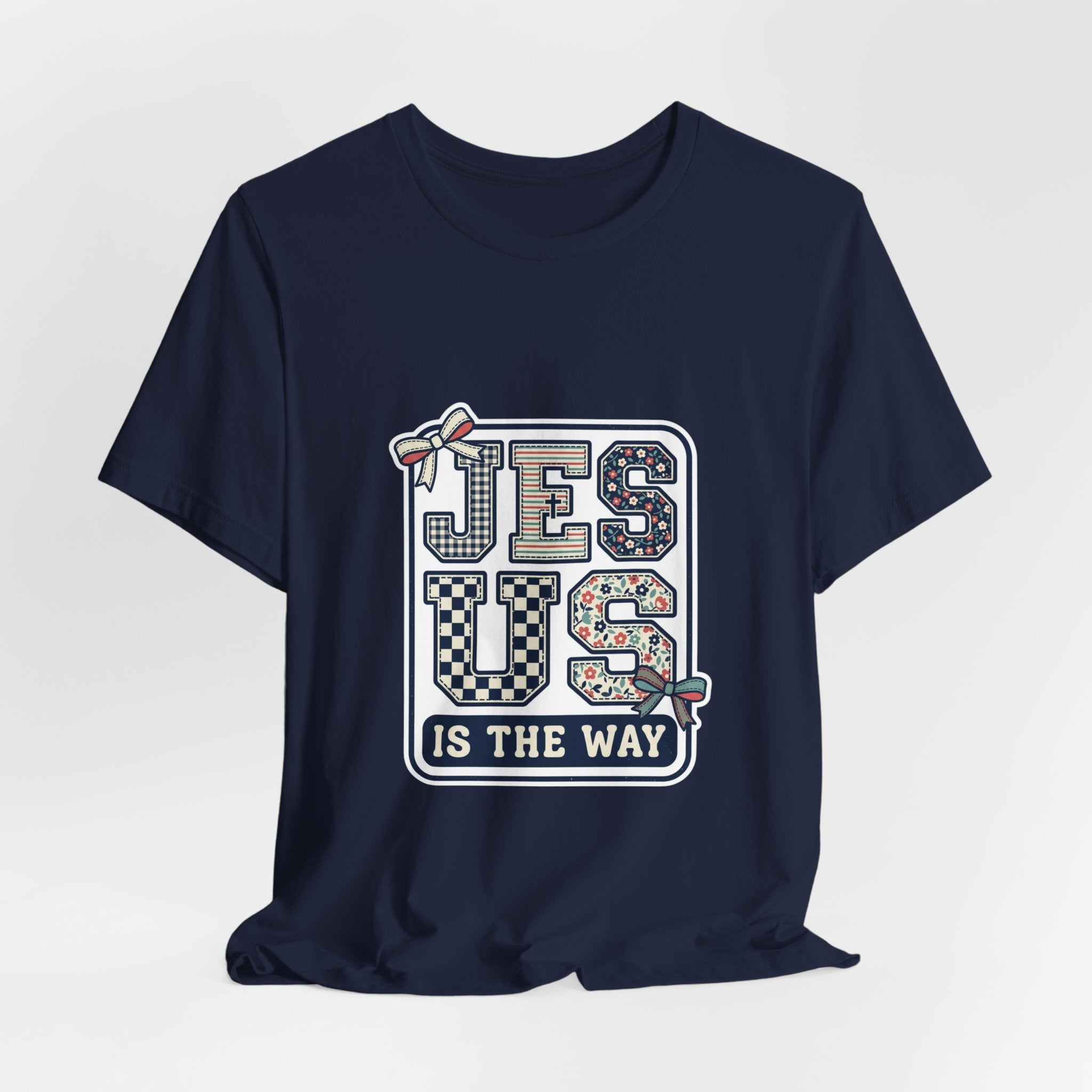 Jesus Is the Way Tee | Christian Faith Tee, Mixed Font Rainbow Scripture
