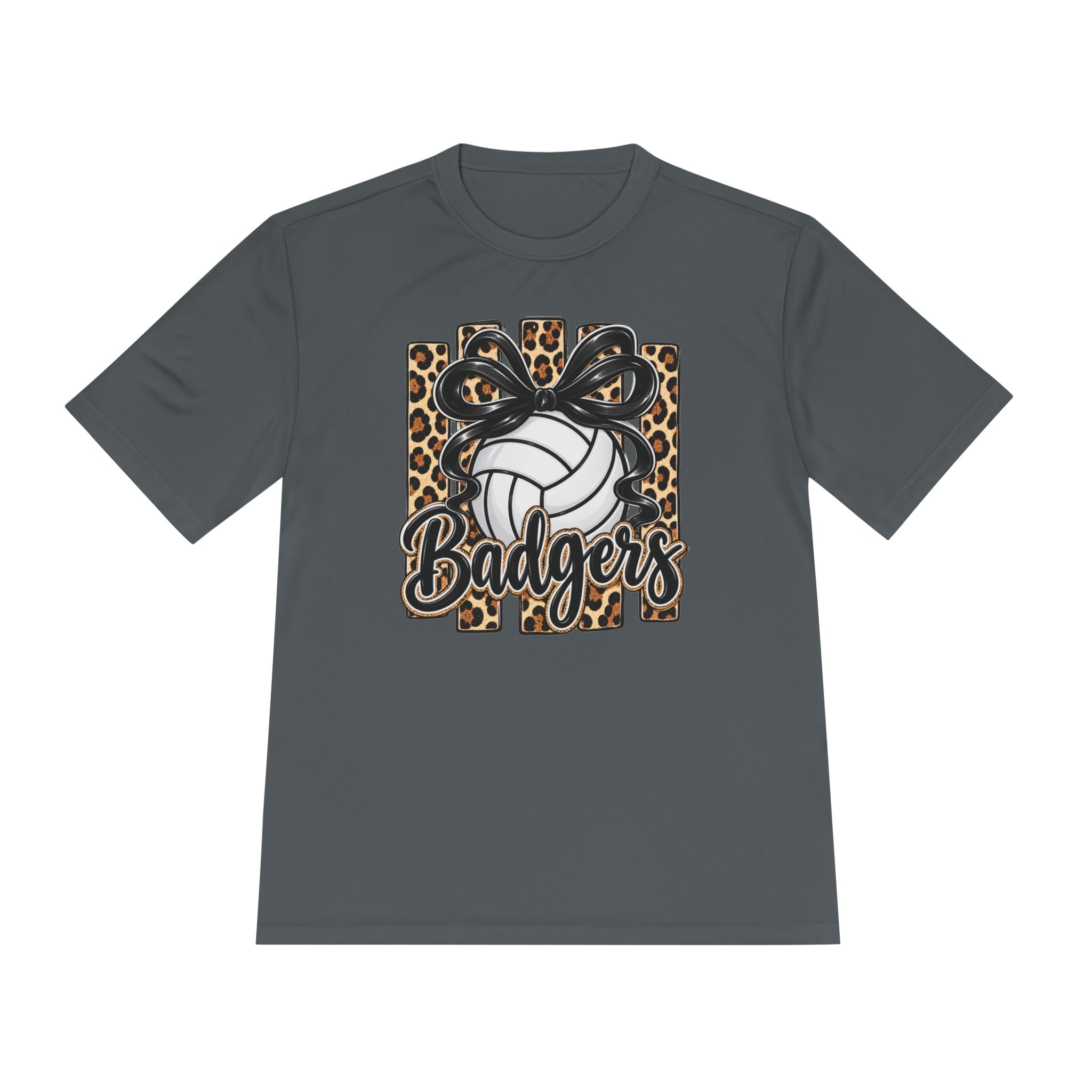 Badgers Leopard Volleyball Tee — Moisture-Wicking Athletic Shirt