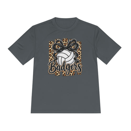 Badgers Leopard Volleyball Tee — Moisture-Wicking Athletic Shirt