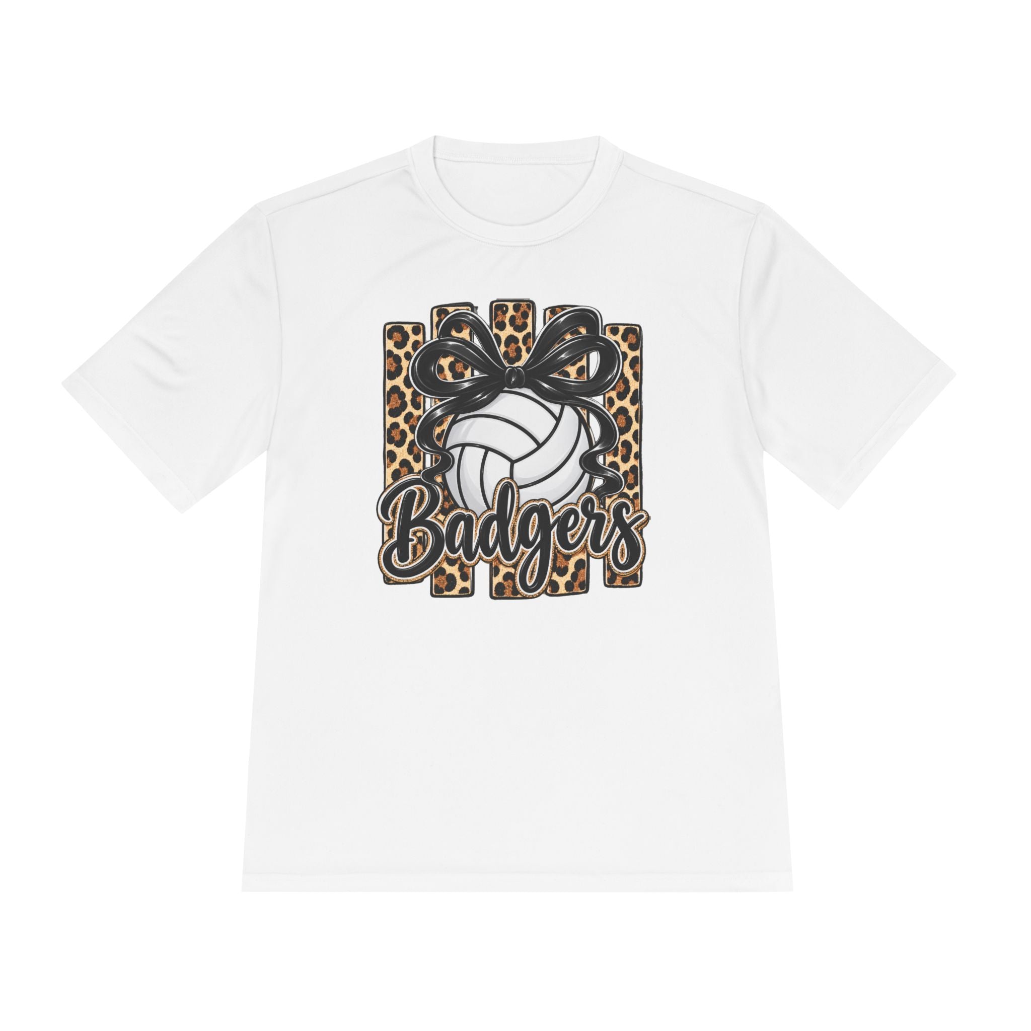 Badgers Leopard Volleyball Tee — Moisture-Wicking Athletic Shirt
