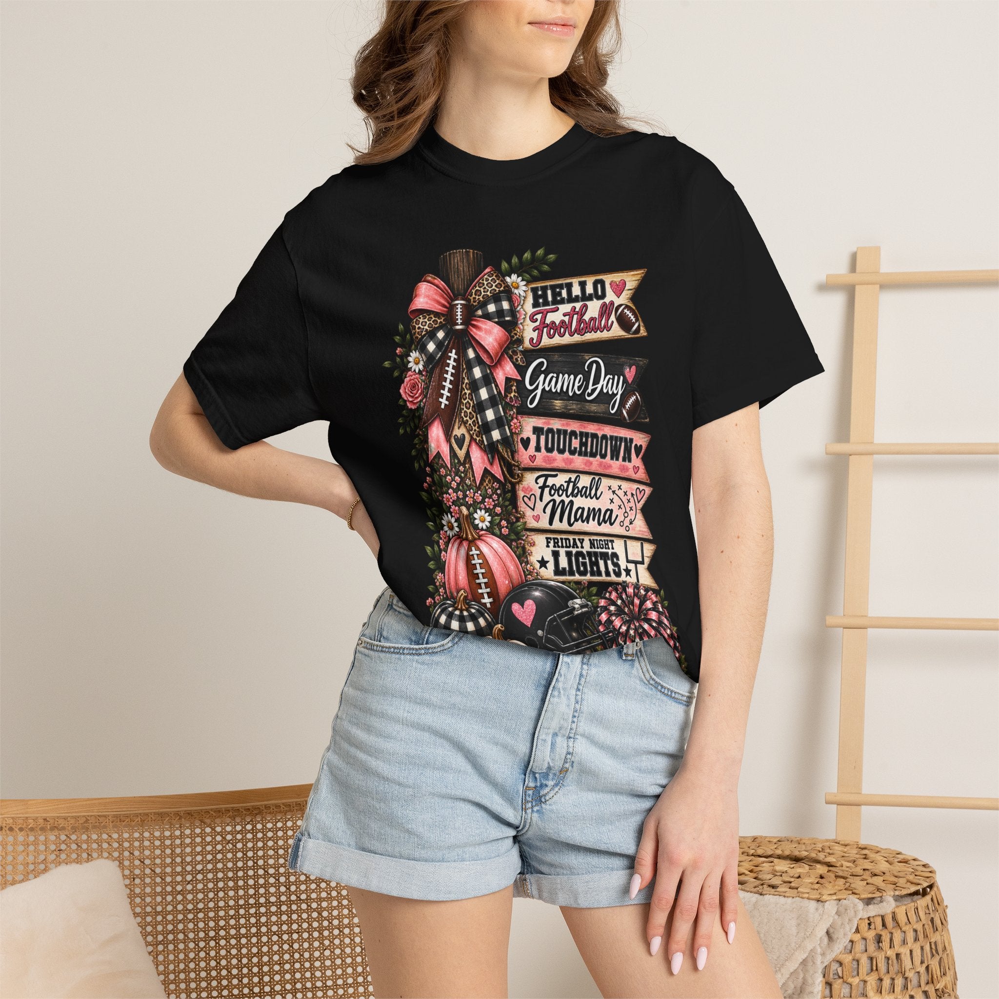 Football Mama Fall T-Shirt – Game Day Touchdown Pumpkins Design
