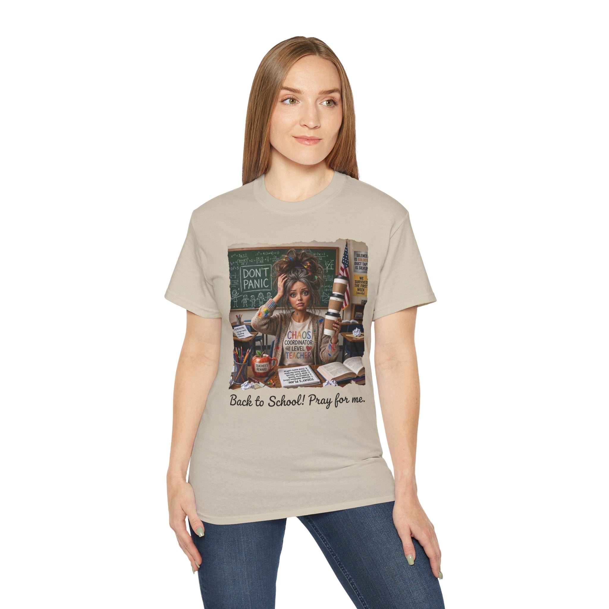 Back to School Tee — “Back to School! Pray for me.” Teacher Student Funny Graphic T‑Shirt