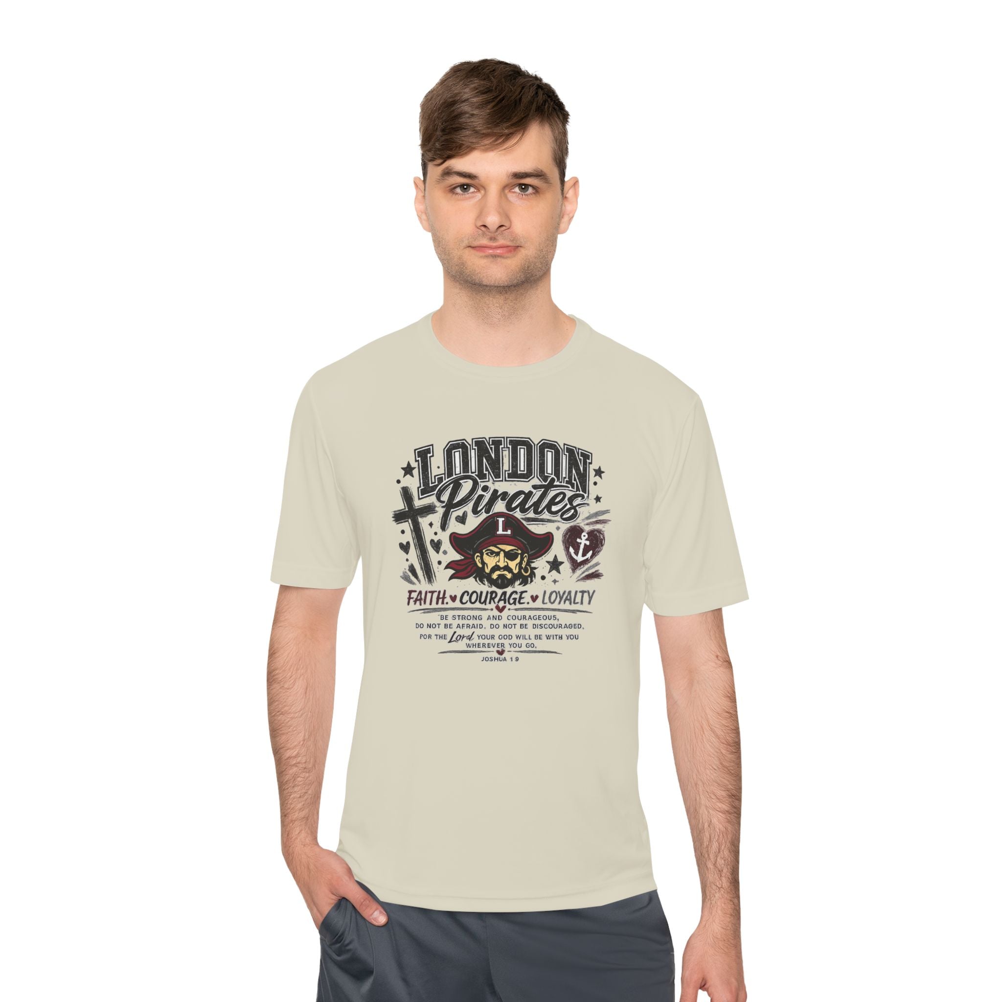London Pirates Tee — Faith Courage Loyalty Moisture-Wicking Shirt
