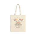 Teacher Tote Bag - "Teacher by Calling" Floral Cotton Canvas Bookbag | Gift for Educators, End of Year & Teacher Appreciation