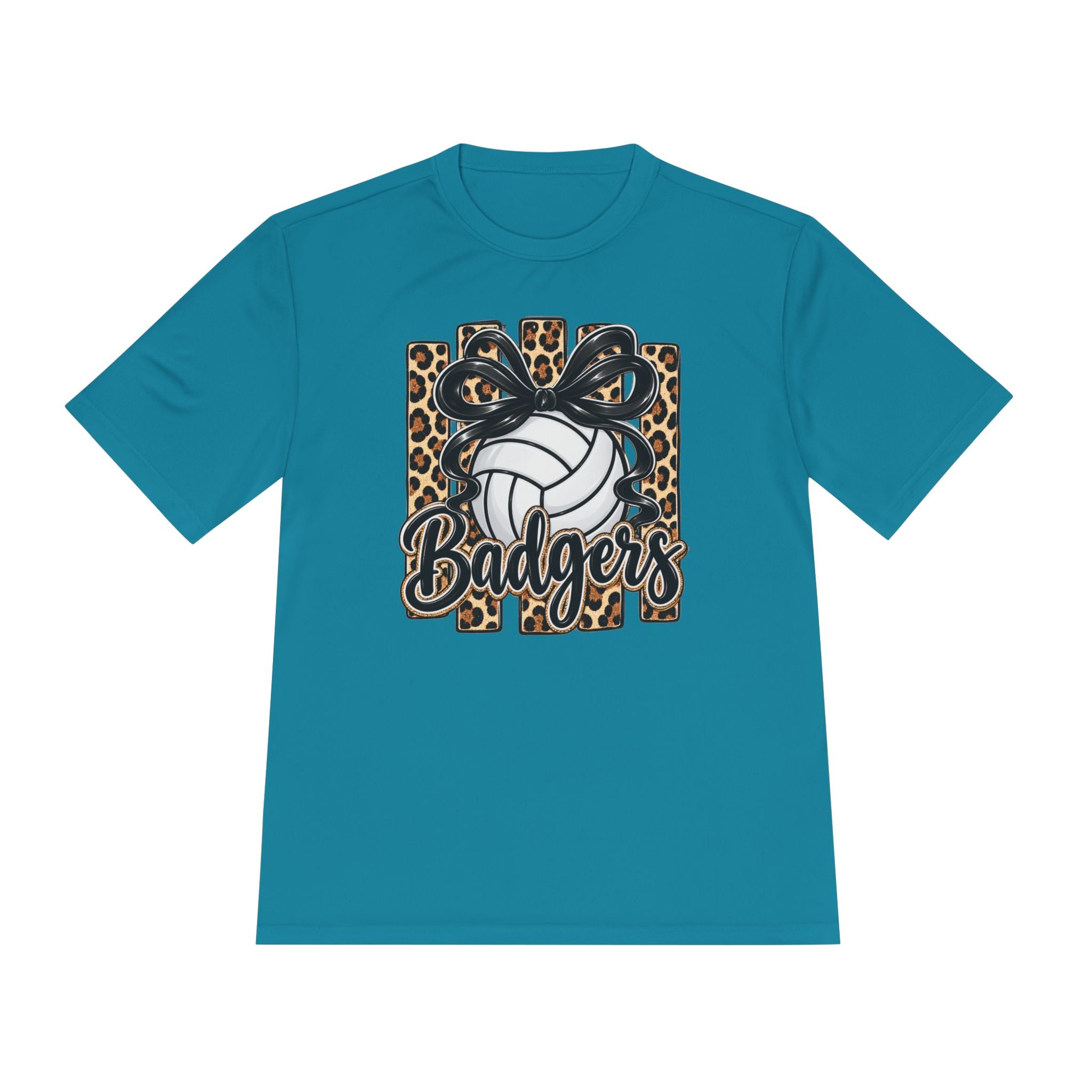 Badgers Leopard Volleyball Tee — Moisture-Wicking Athletic Shirt