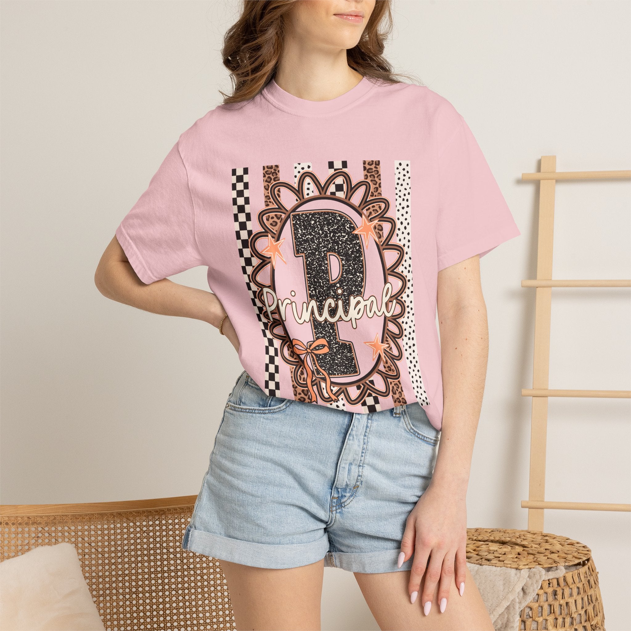 Principal Number 1 T-Shirt — Leopard & Floral School Staff Tee