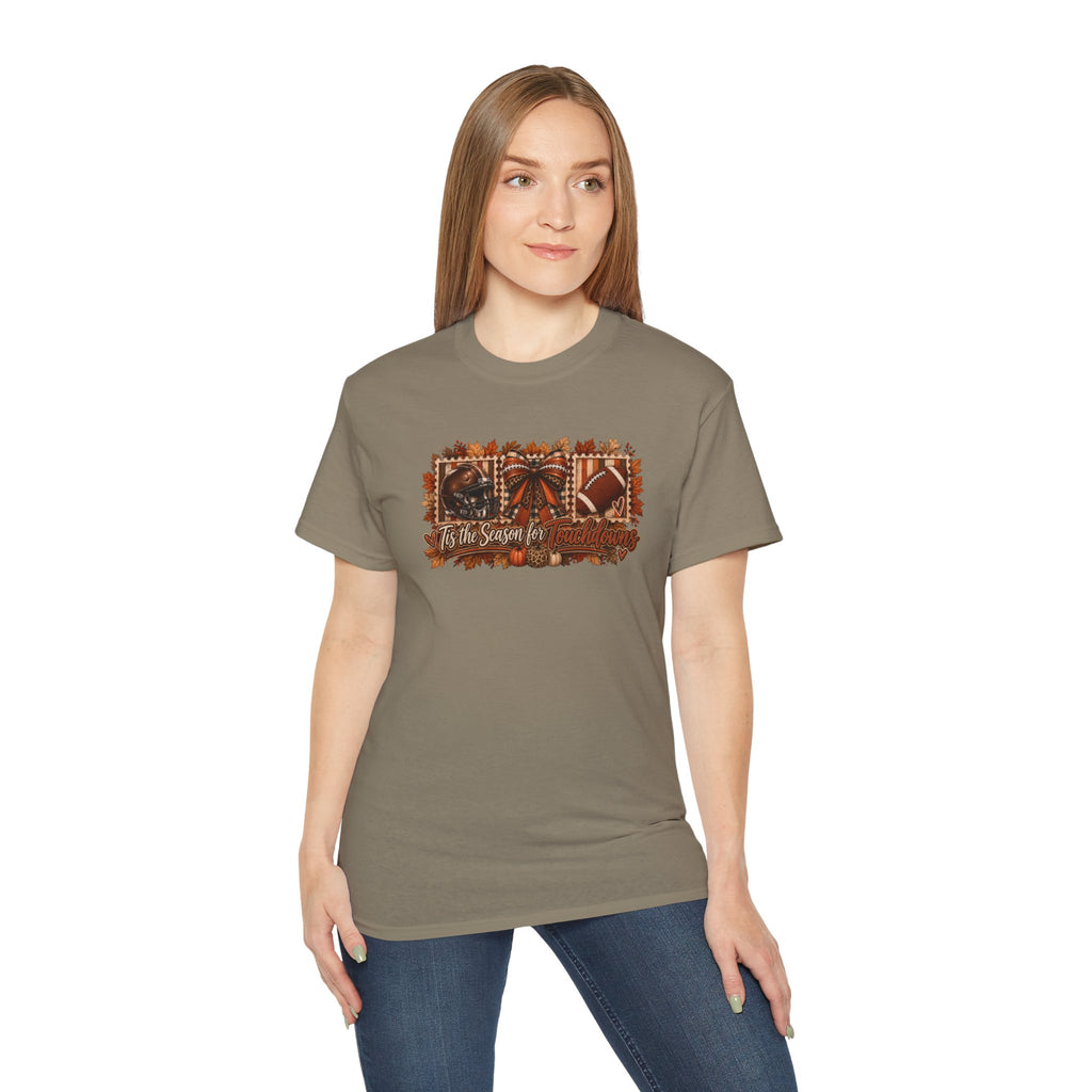 Fall Football & Pumpkins Tee — "Tis the Season" Autumn Graphic Shirt