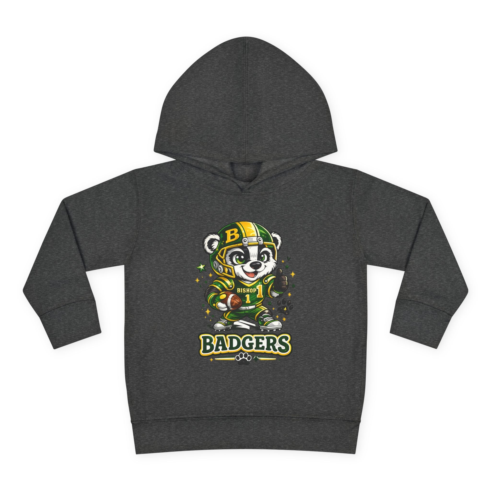 Toddler Hoodie — Cute Badger Mascot Football Pullover