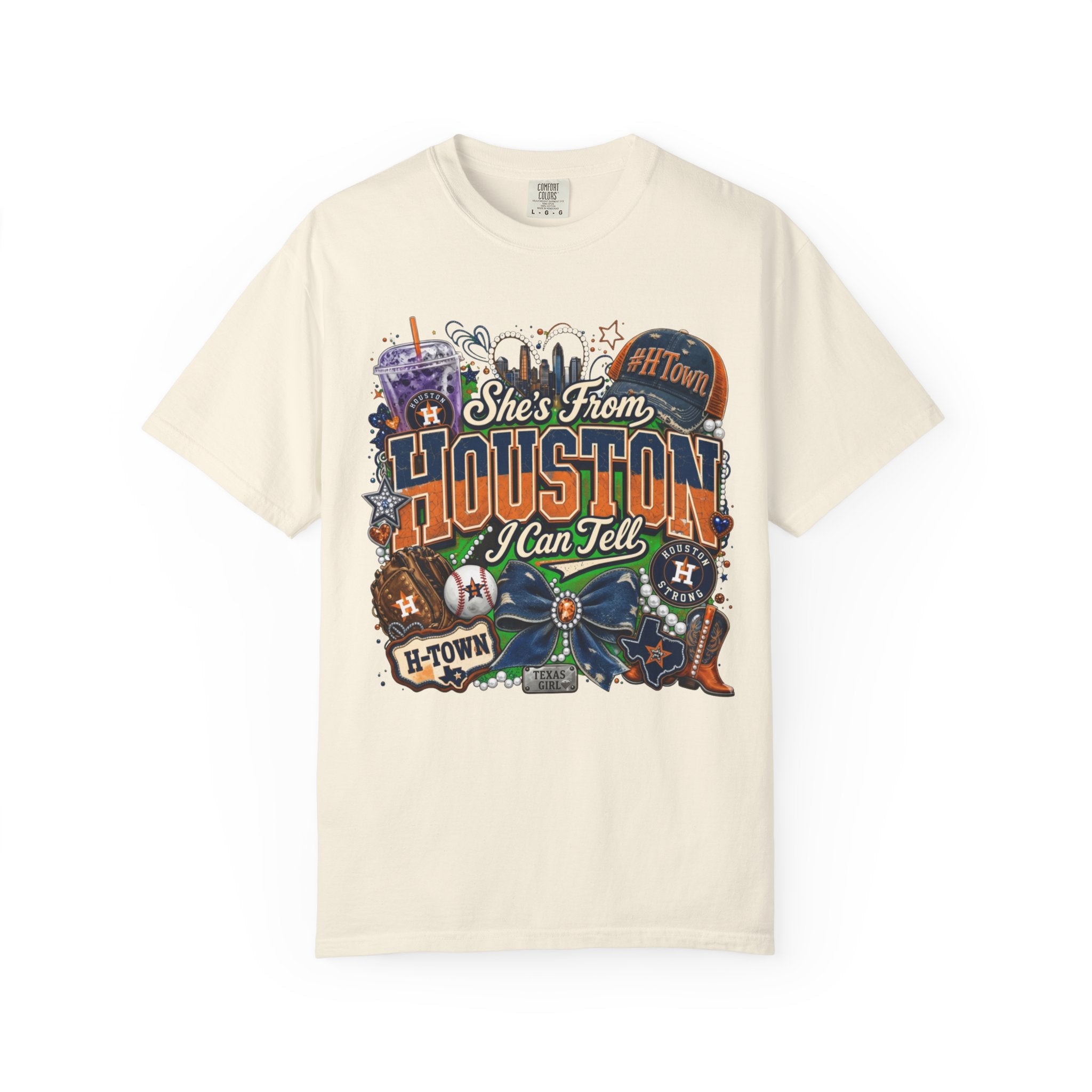 She's From Houston I Can Tell T-Shirt — Houston City Retro Graphic Tee