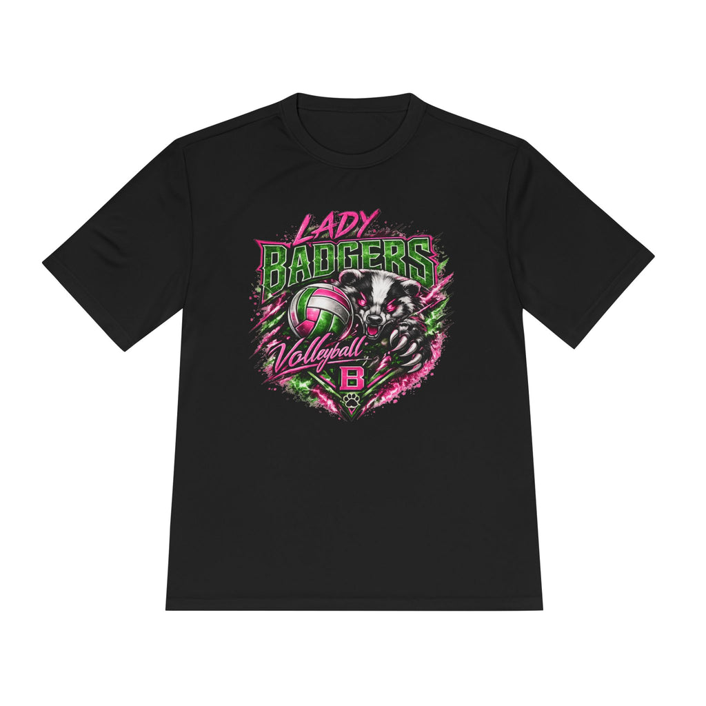 Lady Badgers Volleyball Graphic Tee — Team Spirit Moisture-Wicking Shirt