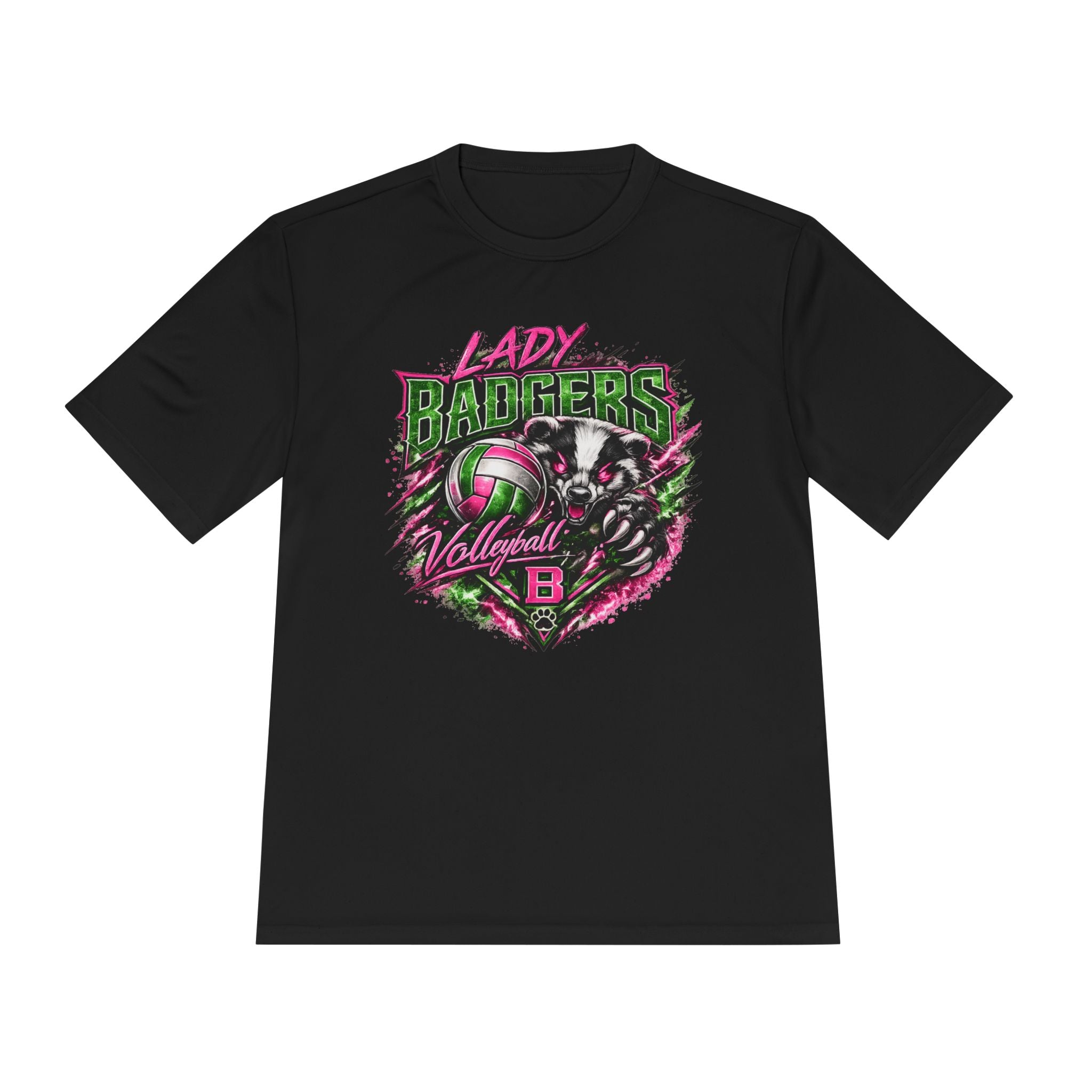 Lady Badgers Volleyball Graphic Tee — Team Spirit Moisture-Wicking Shirt