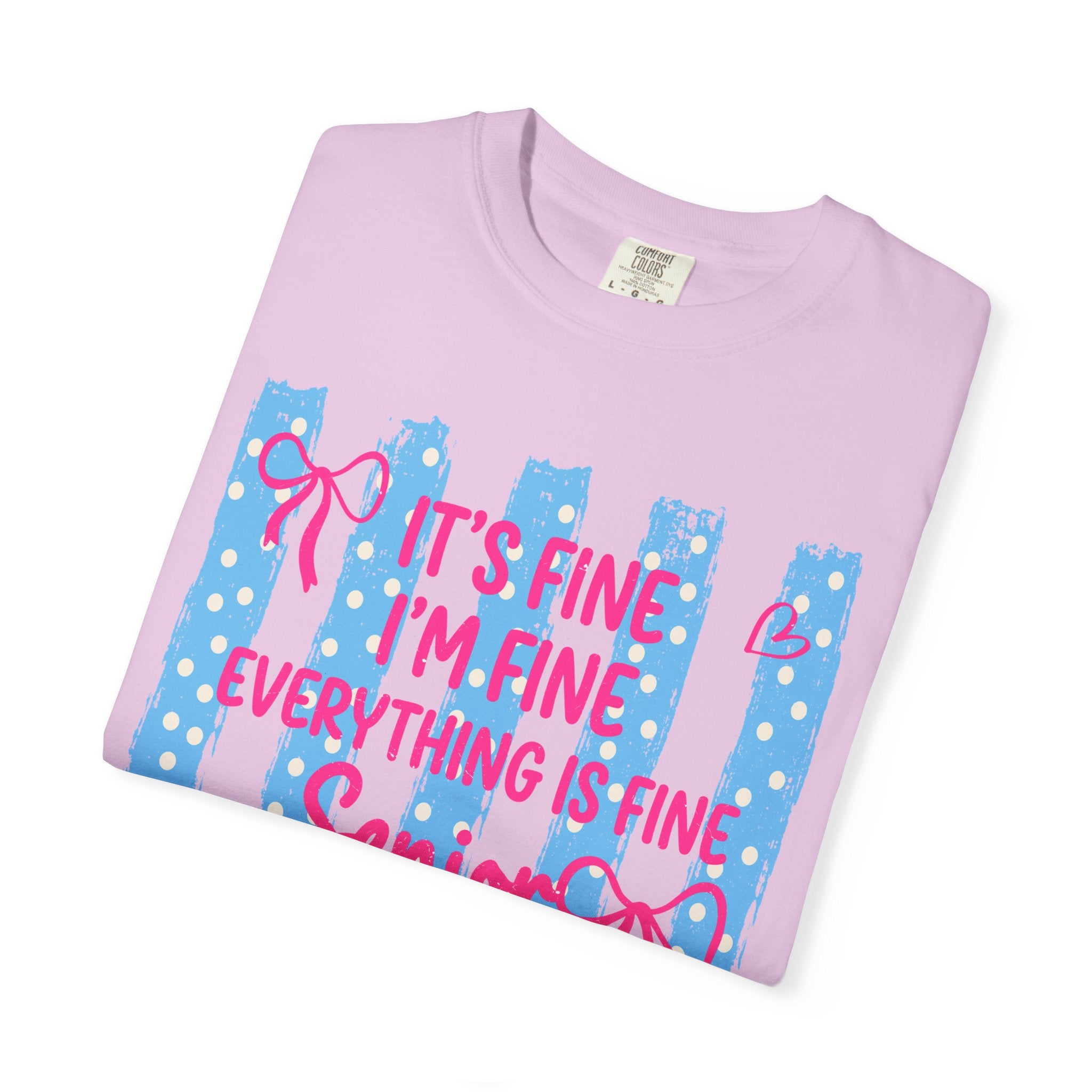 Senior Mom Class of 2027 T-Shirt — "It's Fine I'm Fine Everything Is Fine"