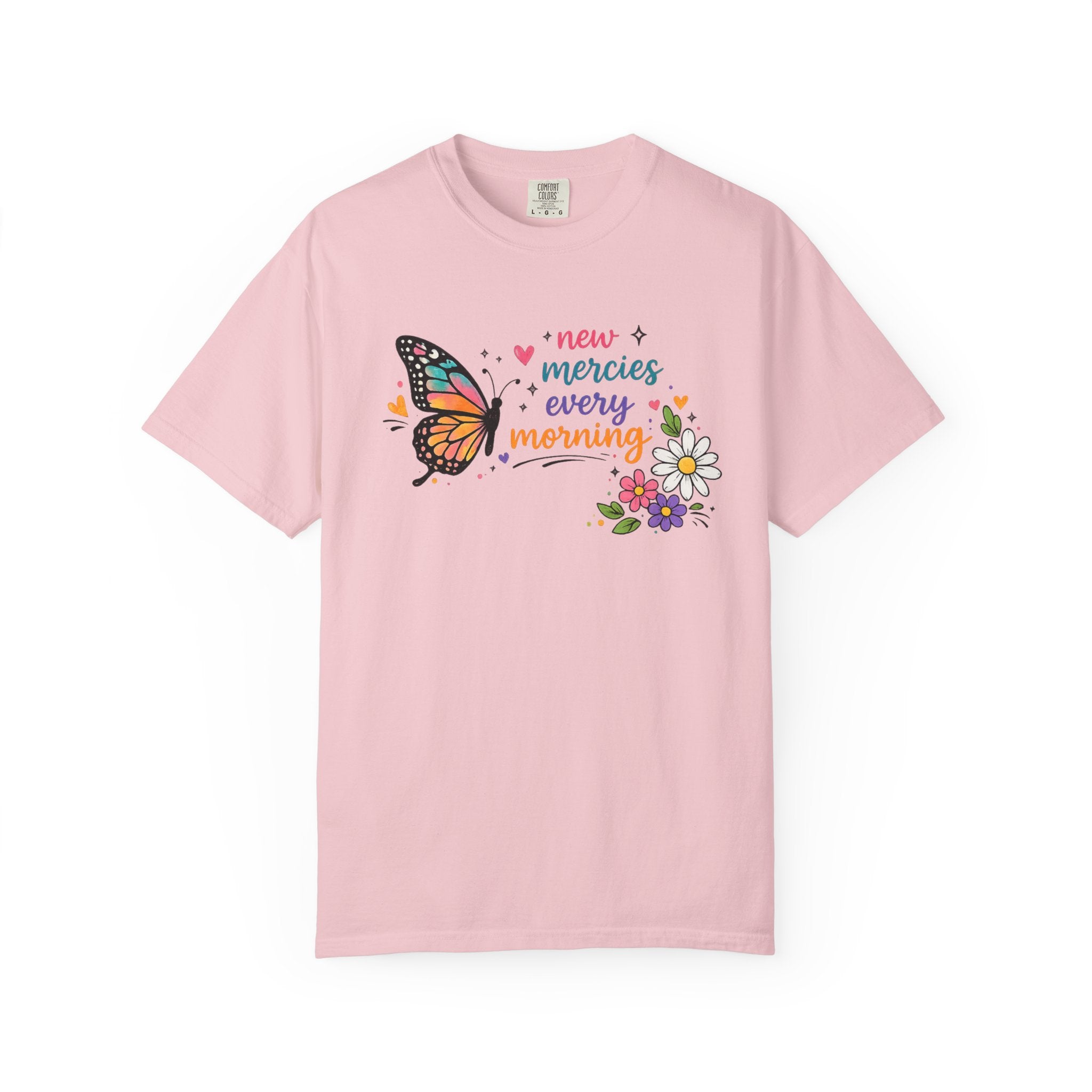 New Mercies Every Morning T-Shirt — Butterfly Floral Inspirational Tee