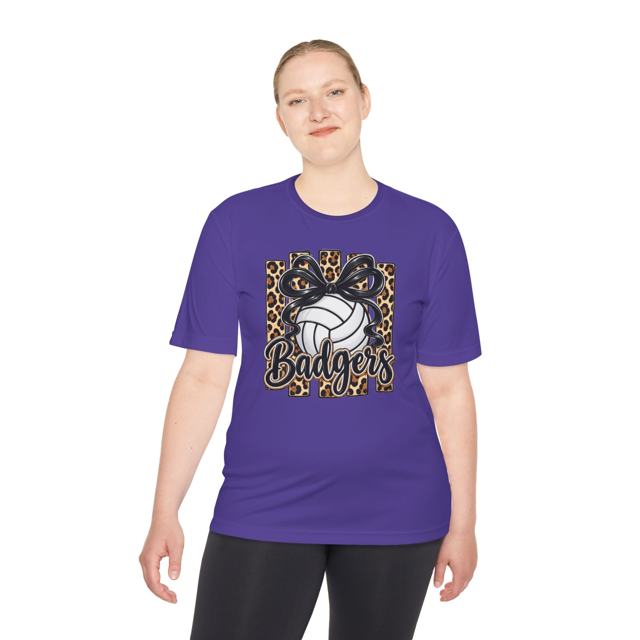 Badgers Leopard Volleyball Tee — Moisture-Wicking Athletic Shirt
