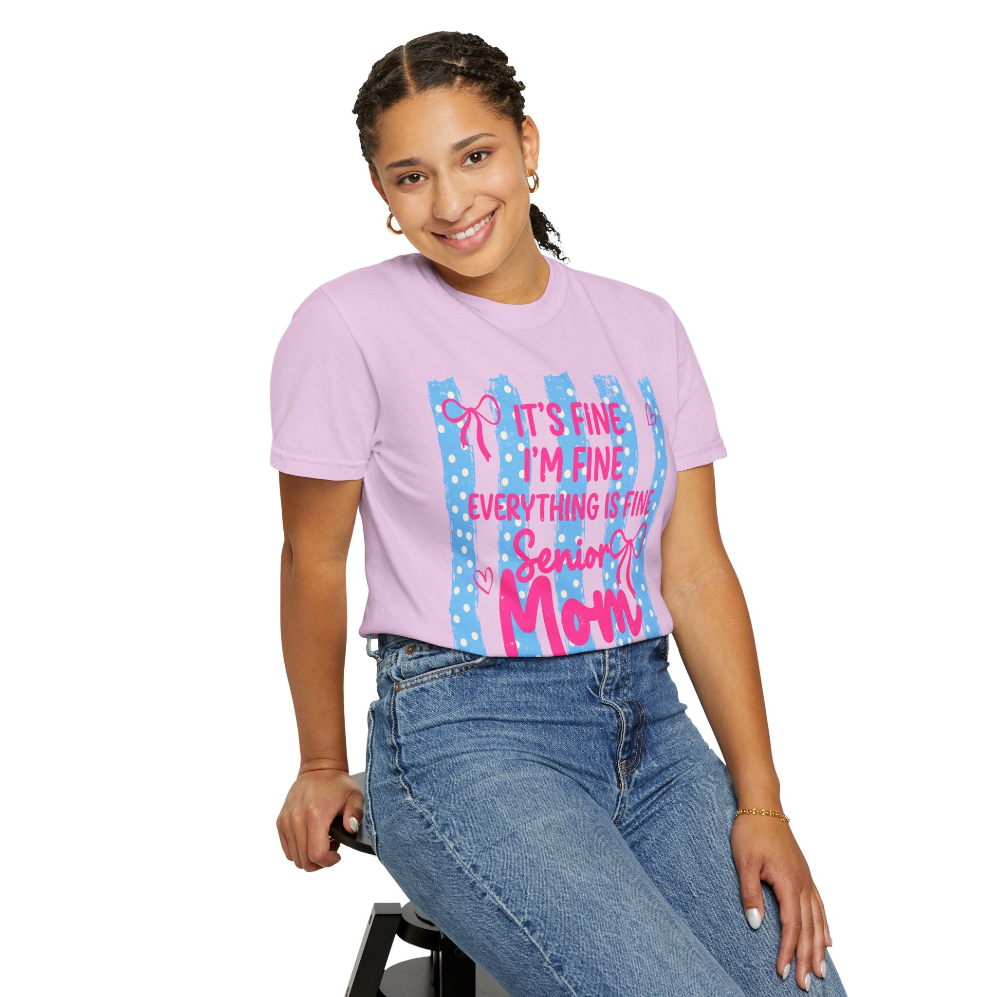 Senior Mom Class of 2027 T-Shirt — "It's Fine I'm Fine Everything Is Fine"