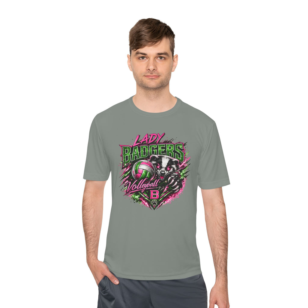 Lady Badgers Volleyball Graphic Tee — Team Spirit Moisture-Wicking Shirt